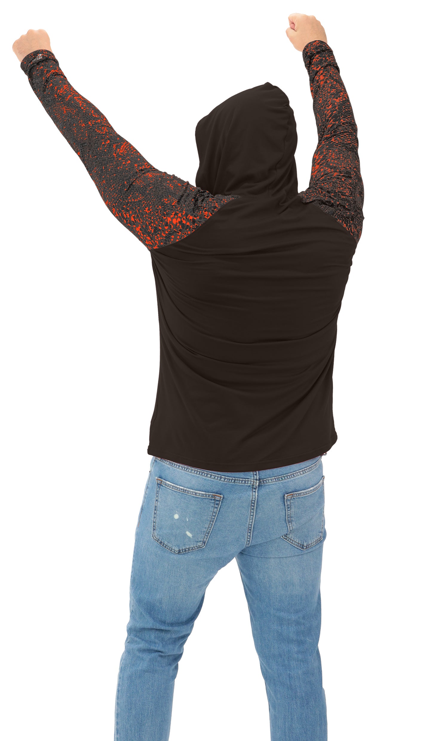 Zubaz NFL  Men's Formation Post Sleeves Lightweight Hoodie, CLEVELAND BROWNS
