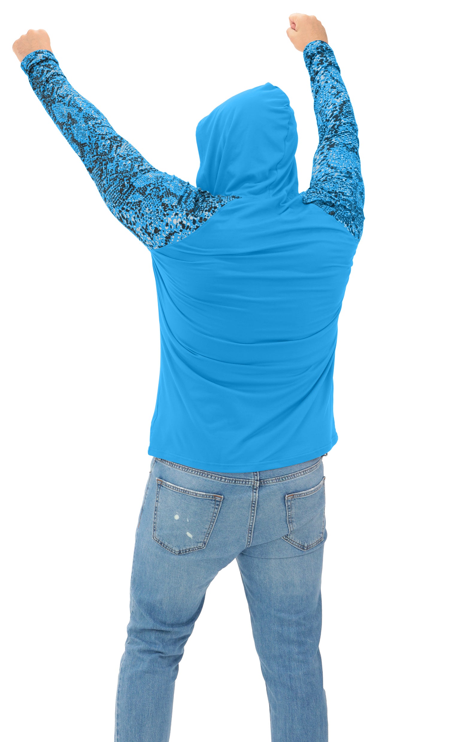 Zubaz NFL  Men's Formation Post Sleeves Lightweight Hoodie, DETROIT LIONS