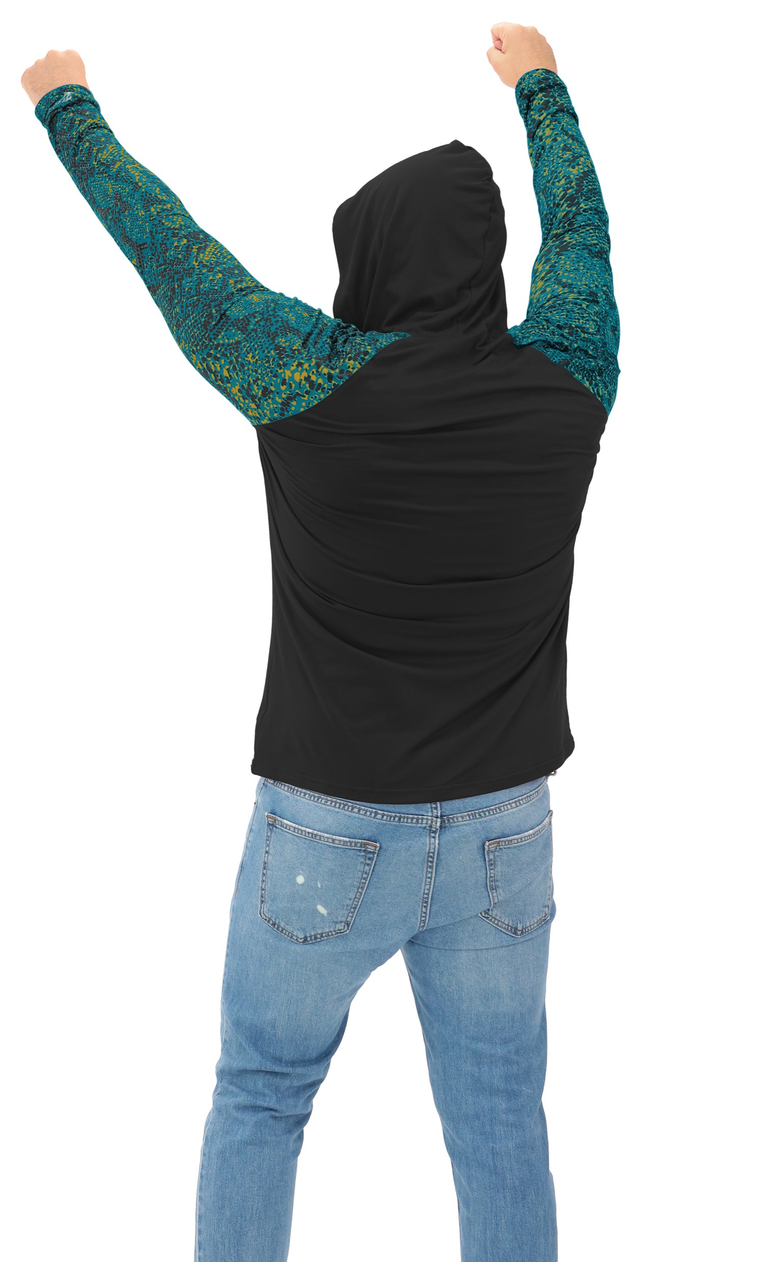 Zubaz NFL  Men's Formation Post Sleeves Lightweight Hoodie, JACKSONVILLE JAGUARS