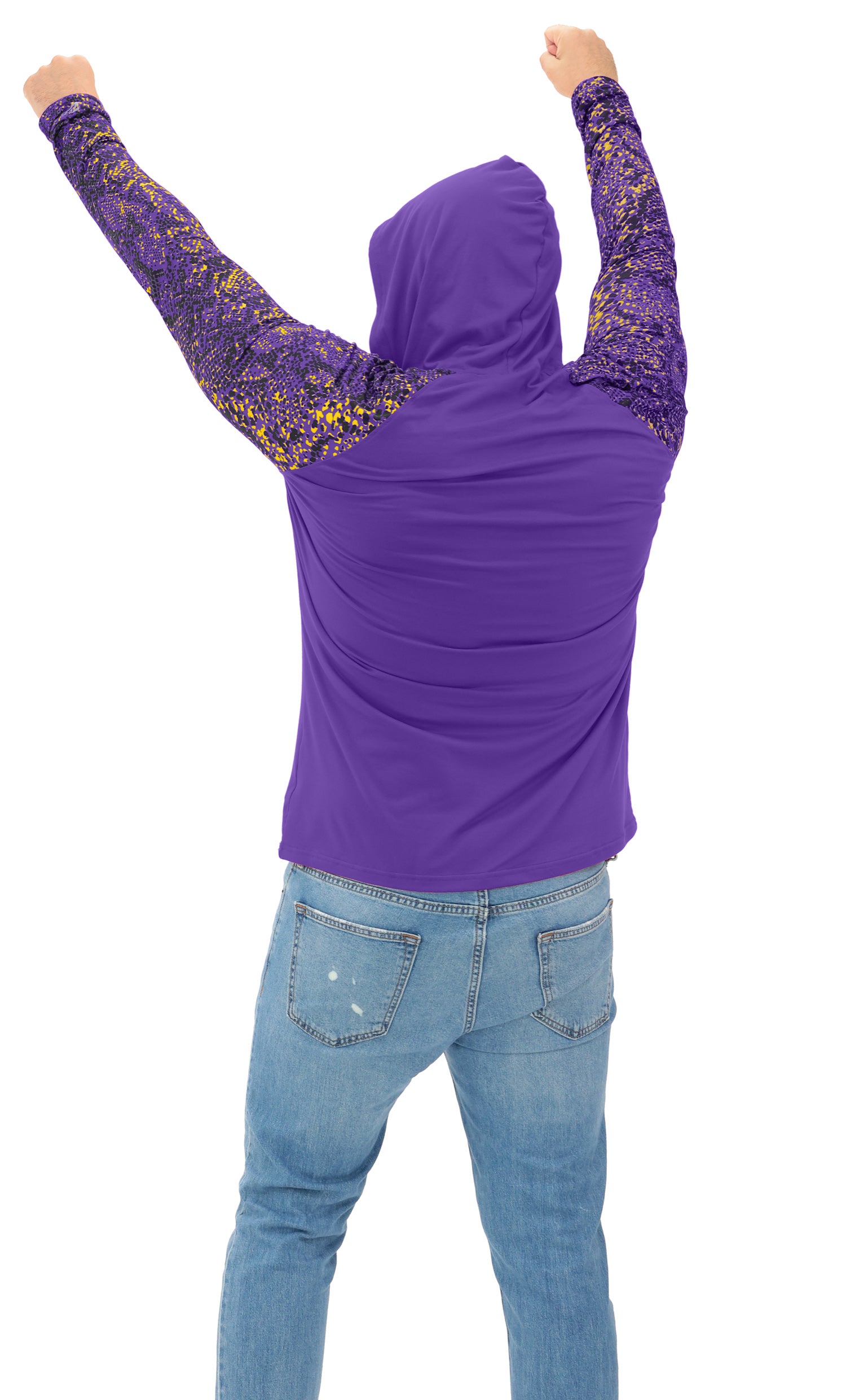 Zubaz NFL  Men's Formation Post Sleeves Lightweight Hoodie, MINNESOTA VIKINGS