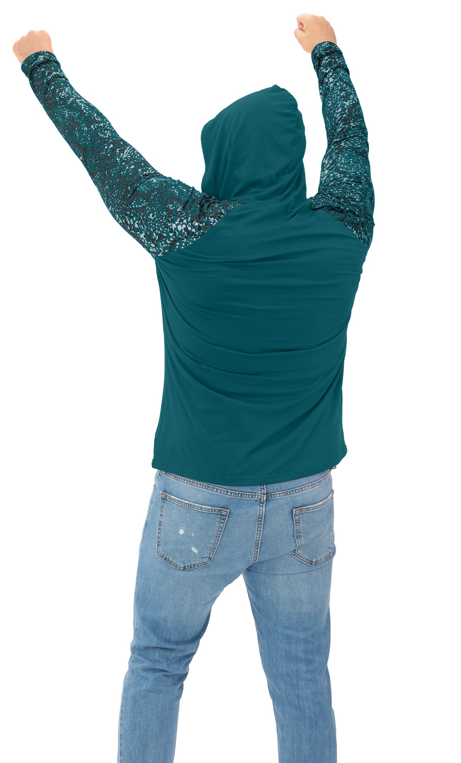 Zubaz NFL  Men's Formation Post Sleeves Lightweight Hoodie, PHILADELPHIA EAGLES