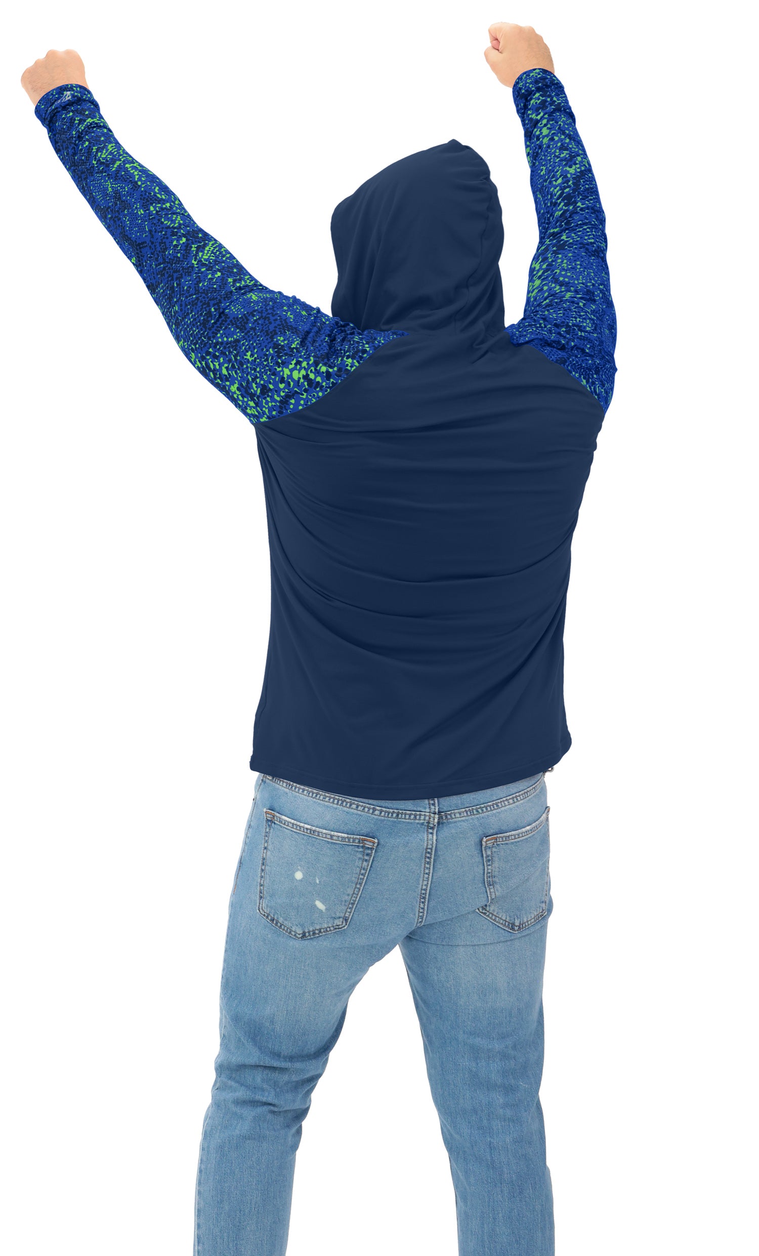 Zubaz NFL  Men's Formation Post Sleeves Lightweight Hoodie, SEATTLE SEAHAWKS
