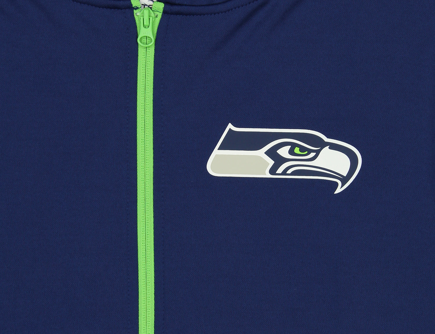 Zubaz NFL   Men's Logo 2 Color Zebra Bands and Hood Liner Full Zip Hoodie, SEATTLE SEAHAWKS