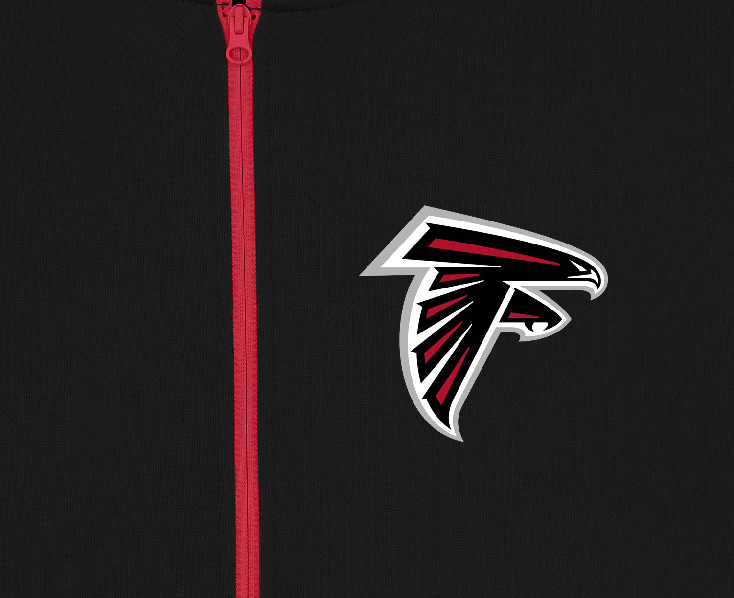 Zubaz NFL   Men's Logo 2 Color Zebra Bands and Hood Liner Full Zip Hoodie, ATLANTA FALCONS