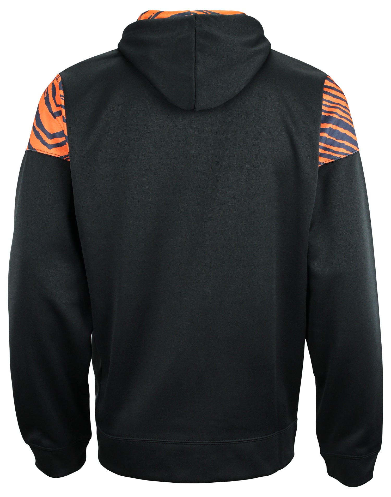 Zubaz NFL   Men's Logo 2 Color Zebra Bands and Hood Liner Full Zip Hoodie, CINCINNATI BENGALS