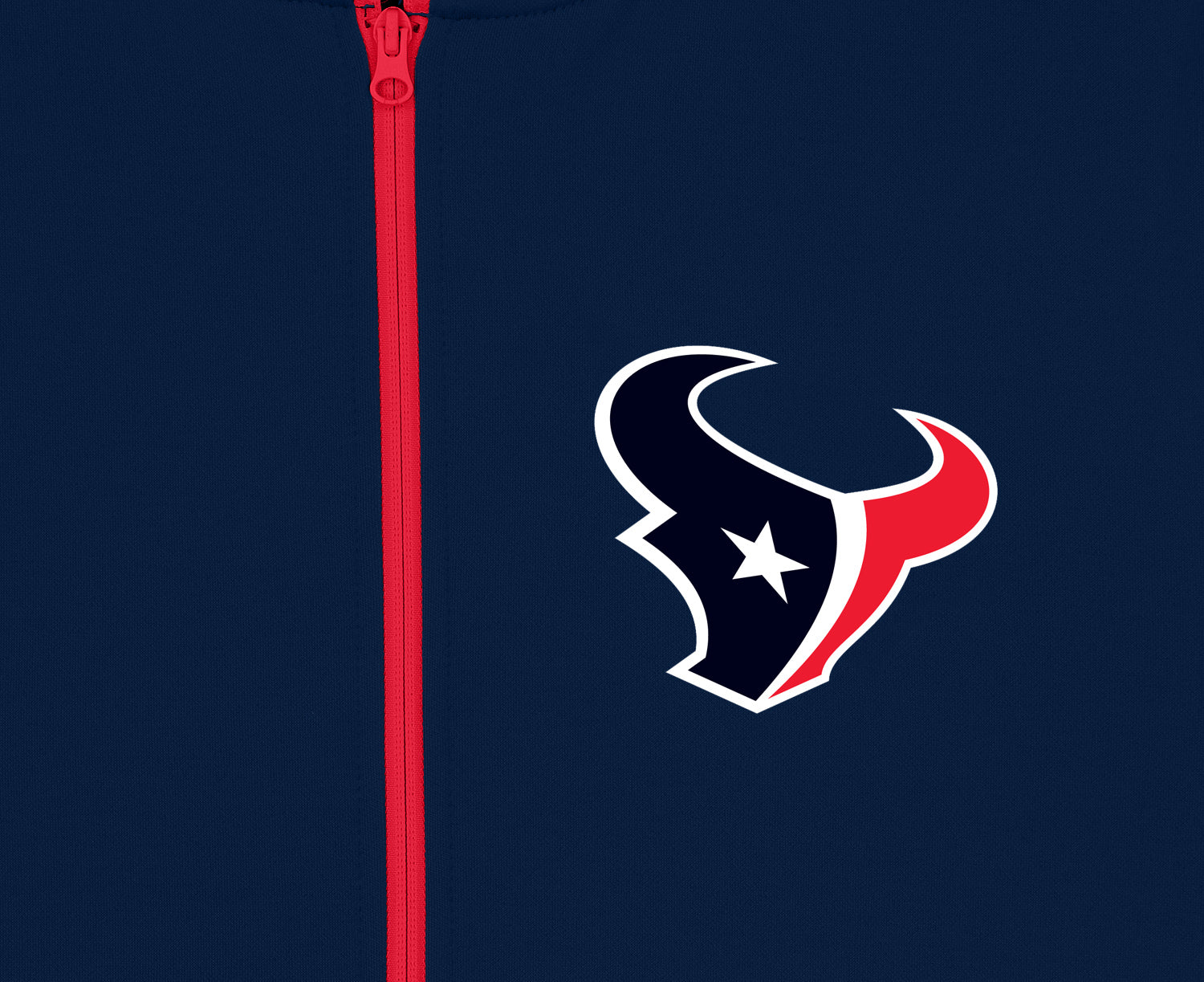 Zubaz NFL   Men's Logo 2 Color Zebra Bands and Hood Liner Full Zip Hoodie, HOUSTON TEXANS