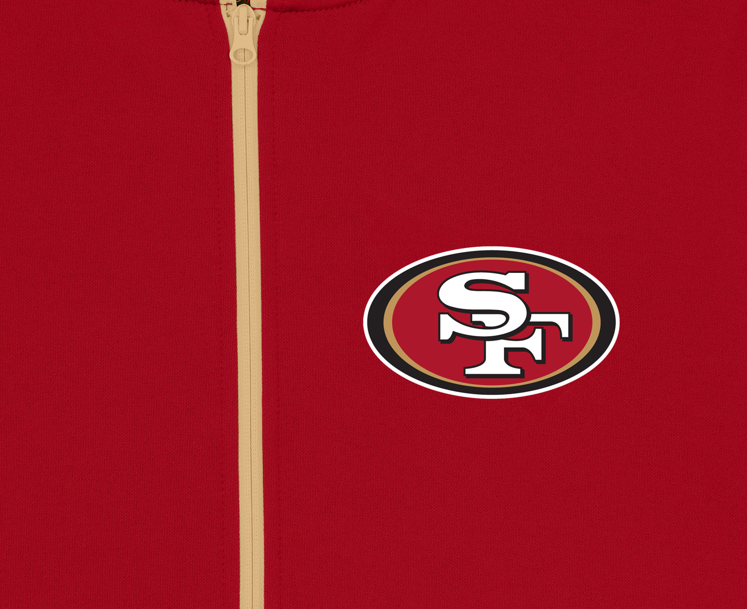 Zubaz NFL   Men's Logo 2 Color Zebra Bands and Hood Liner Full Zip Hoodie, SAN FRANCISCO 49ERS