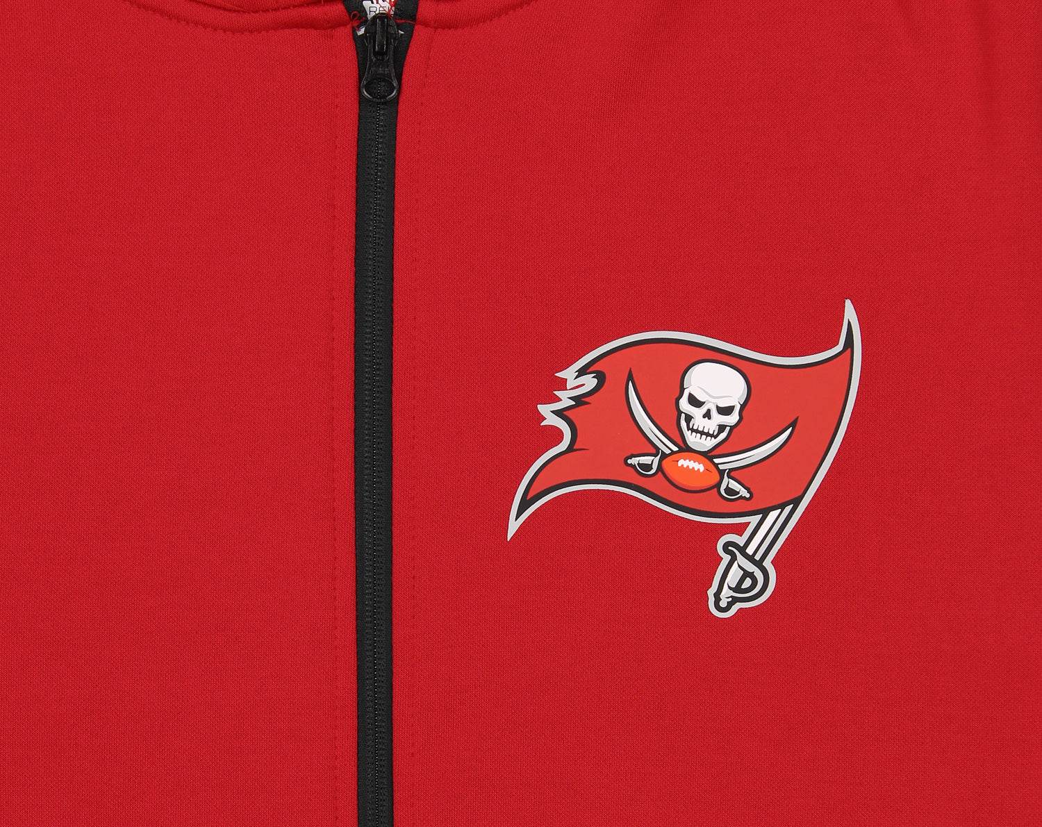 Zubaz NFL   Men's Logo 2 Color Zebra Bands and Hood Liner Full Zip Hoodie, TAMPA BAY BUCCANEERS
