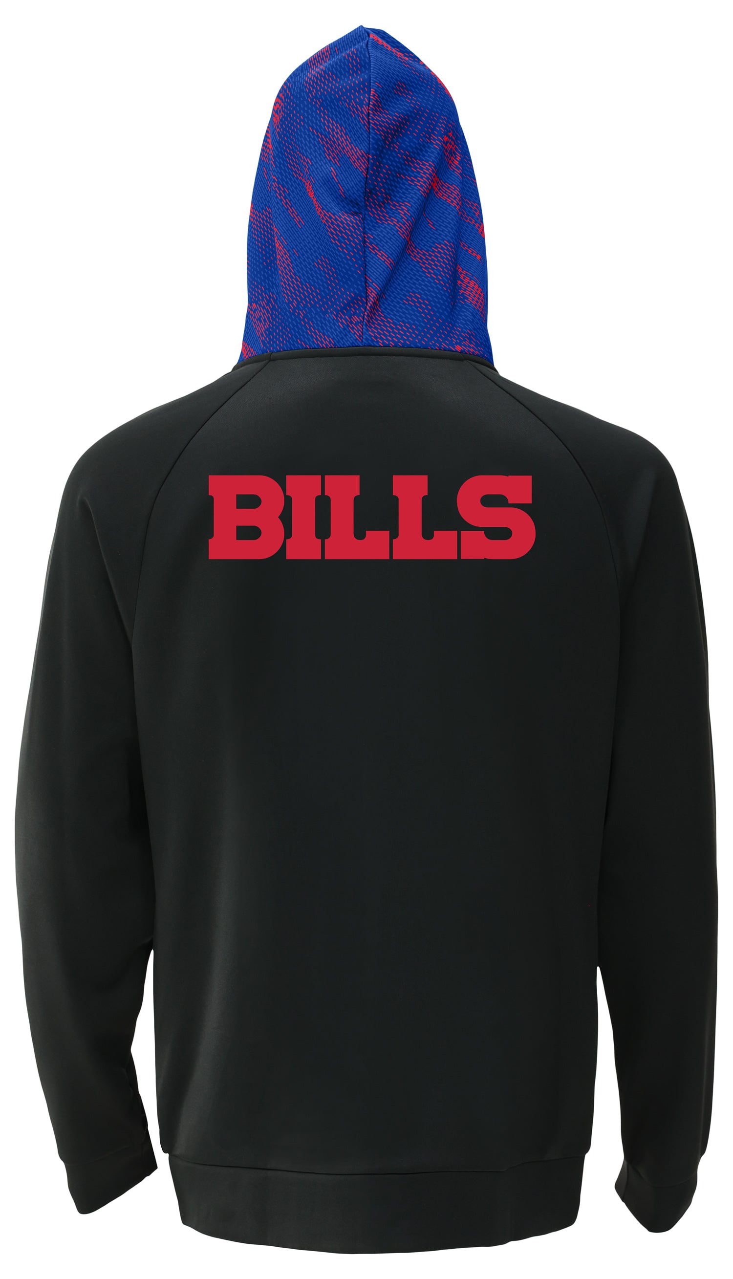 Zubaz NFL   Men's Raglan Viper Hood Liner Full Zip Hoodie, BUFFALO BILLS