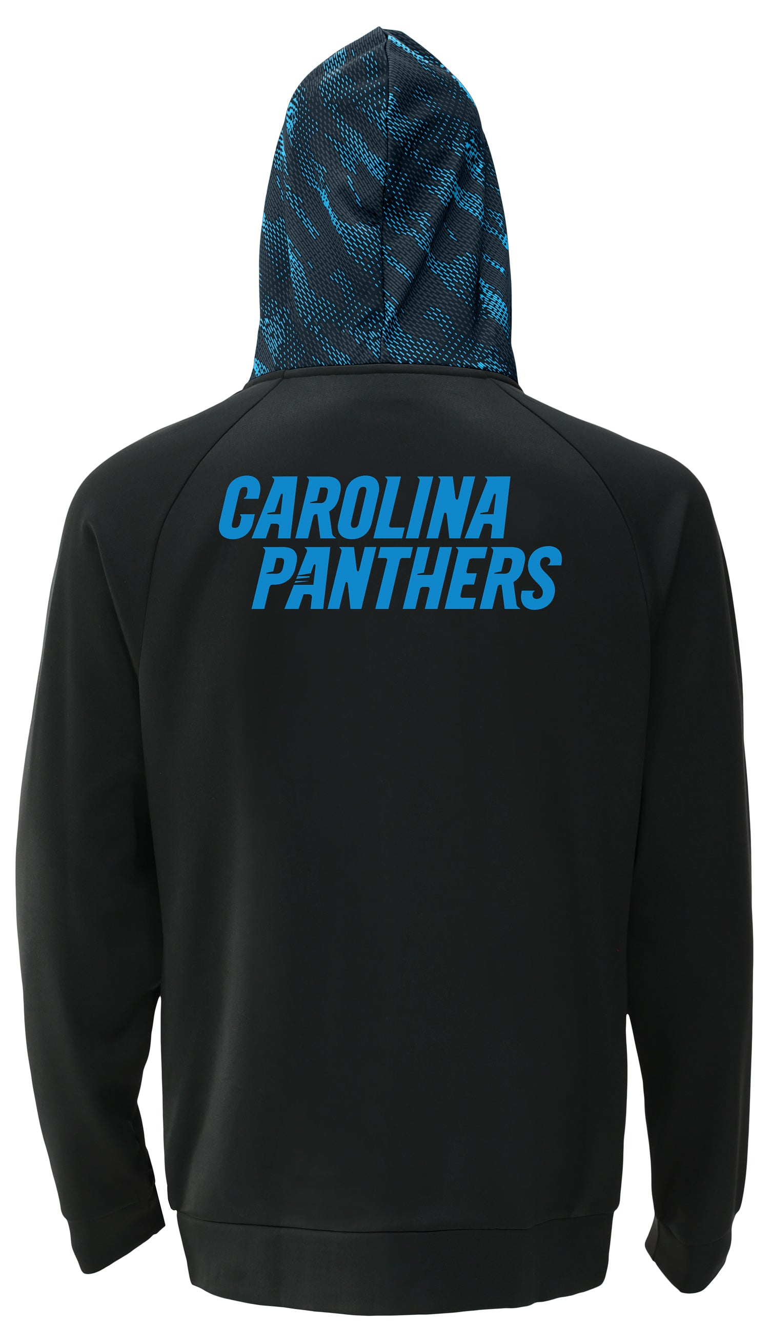 Zubaz NFL Carolina Panthers Men's Viper Hood-Liner Raglan Full-Zip Hoo