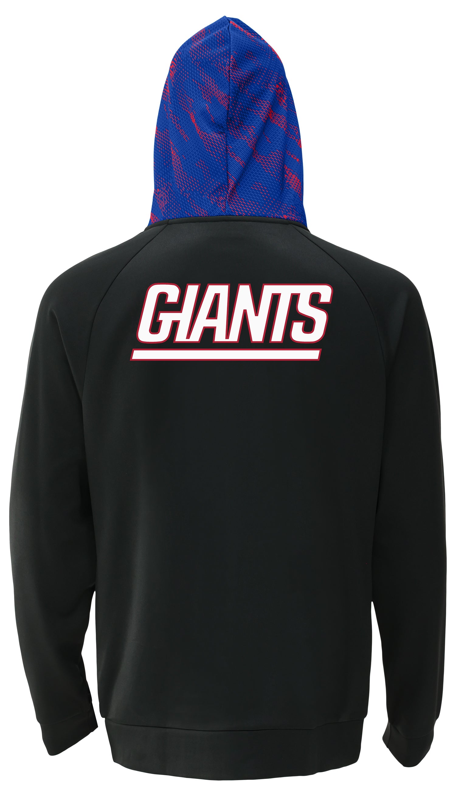 Zubaz NFL   Men's Raglan Viper Hood Liner Full Zip Hoodie, NEW YORK GIANTS