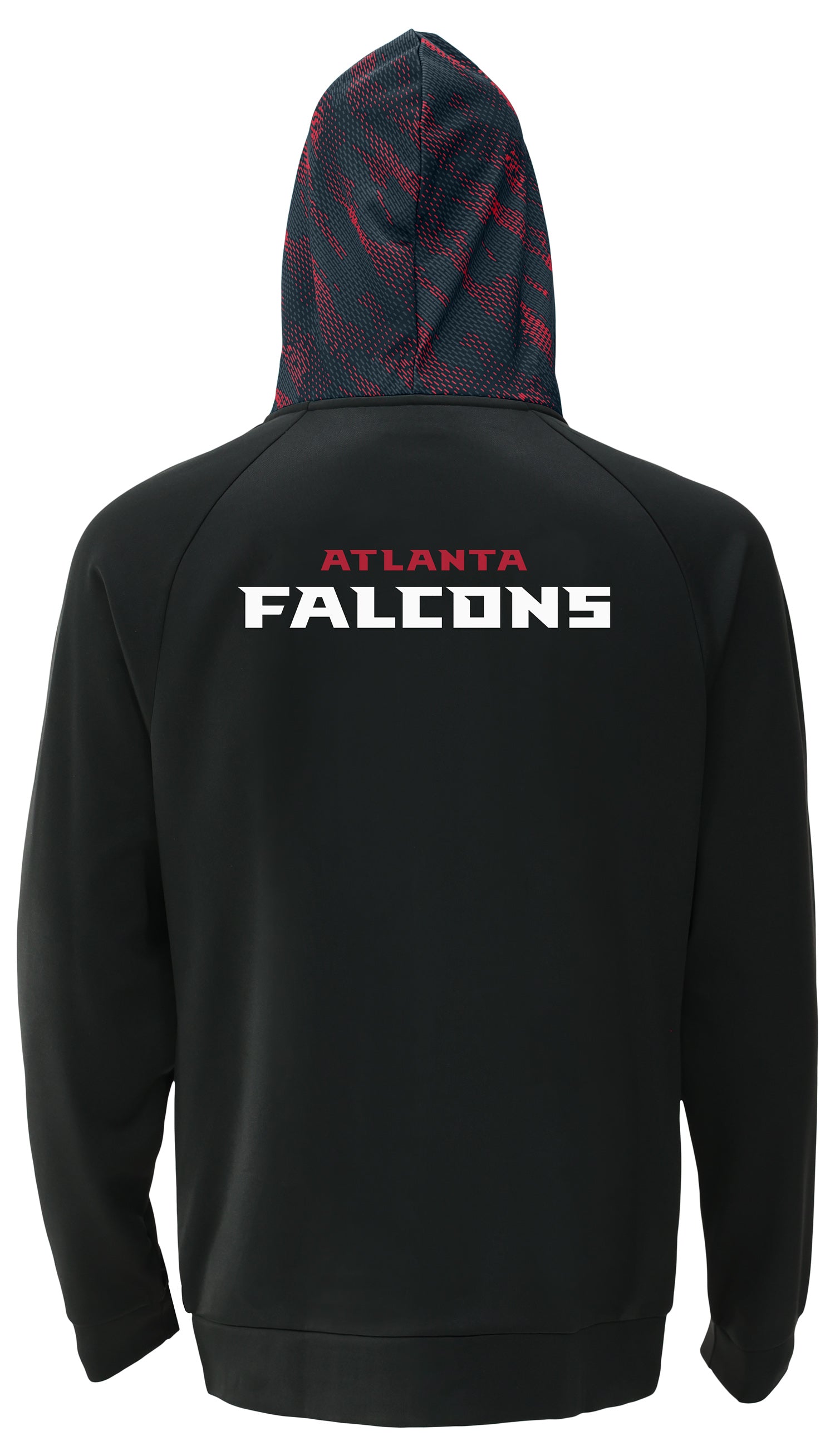 Zubaz NFL   Men's Raglan Viper Hood Liner Full Zip Hoodie, ATLANTA FALCONS