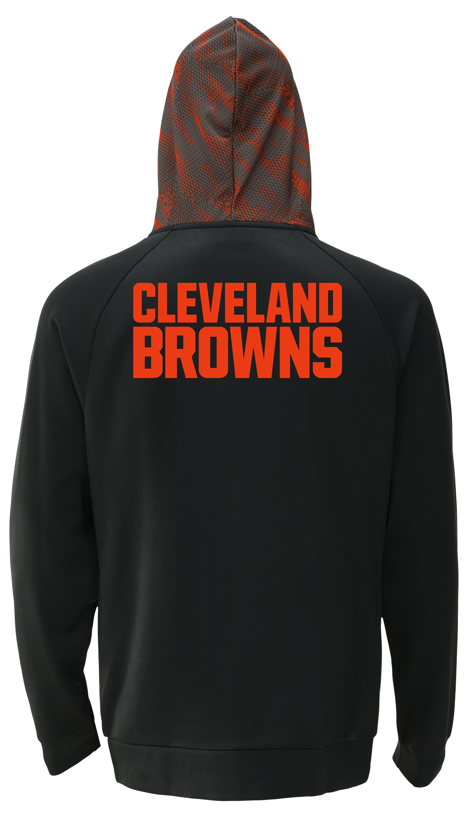 Zubaz NFL   Men's Raglan Viper Hood Liner Full Zip Hoodie, CLEVELAND BROWNS
