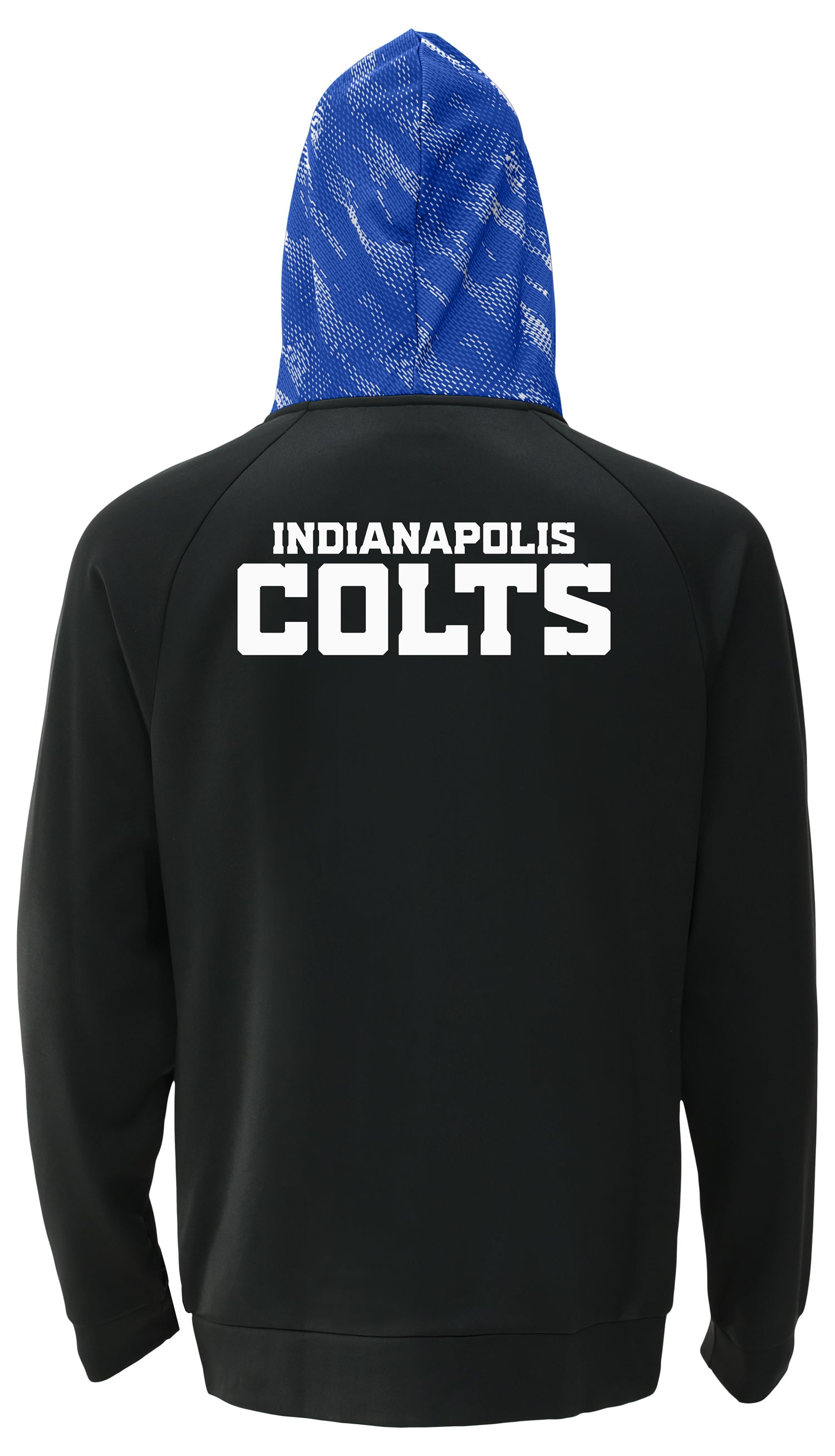 Zubaz NFL   Men's Raglan Viper Hood Liner Full Zip Hoodie, INDIANAPOLIS COLTS