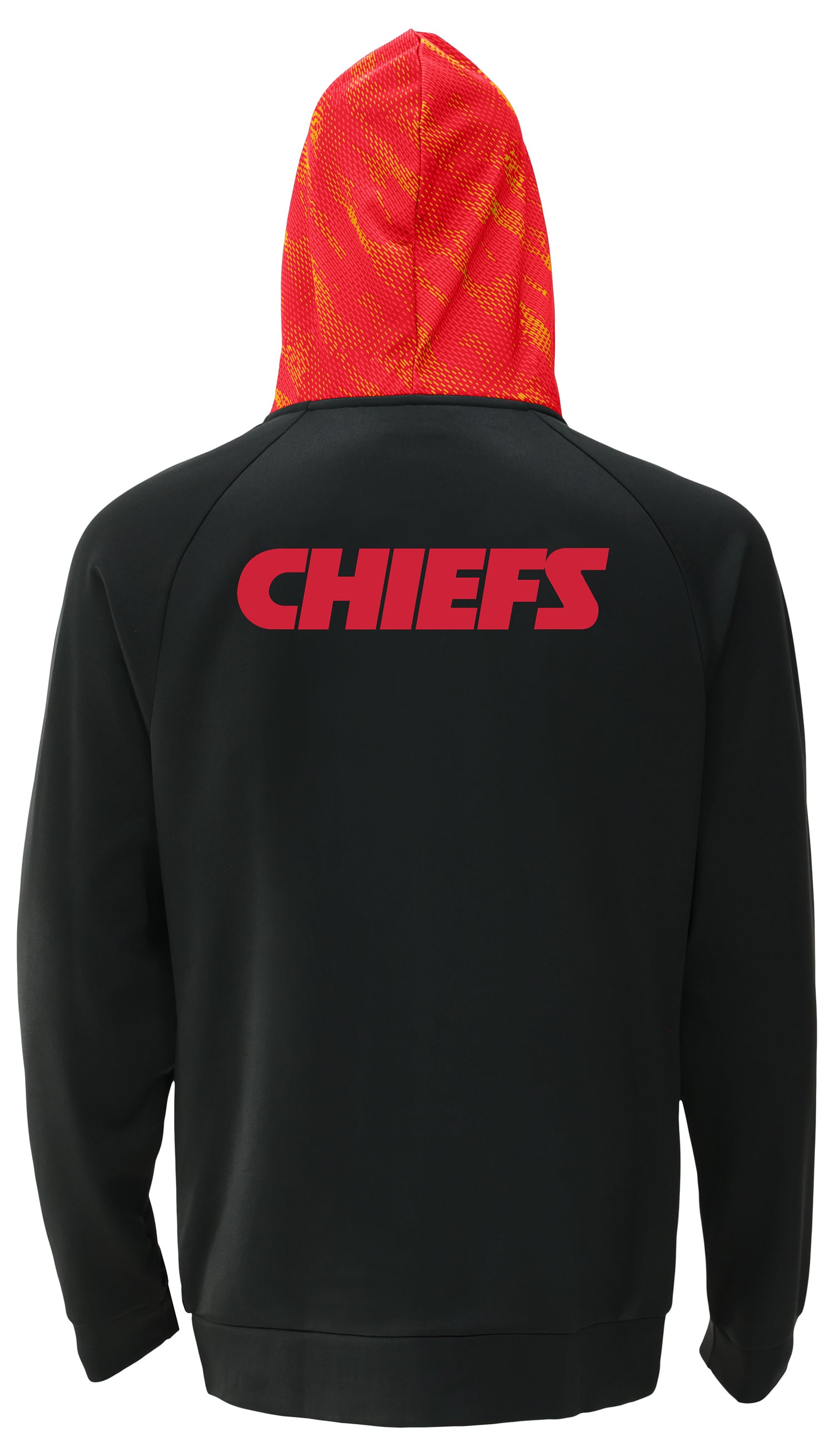 Zubaz NFL   Men's Raglan Viper Hood Liner Full Zip Hoodie, KANSAS CITY CHIEFS