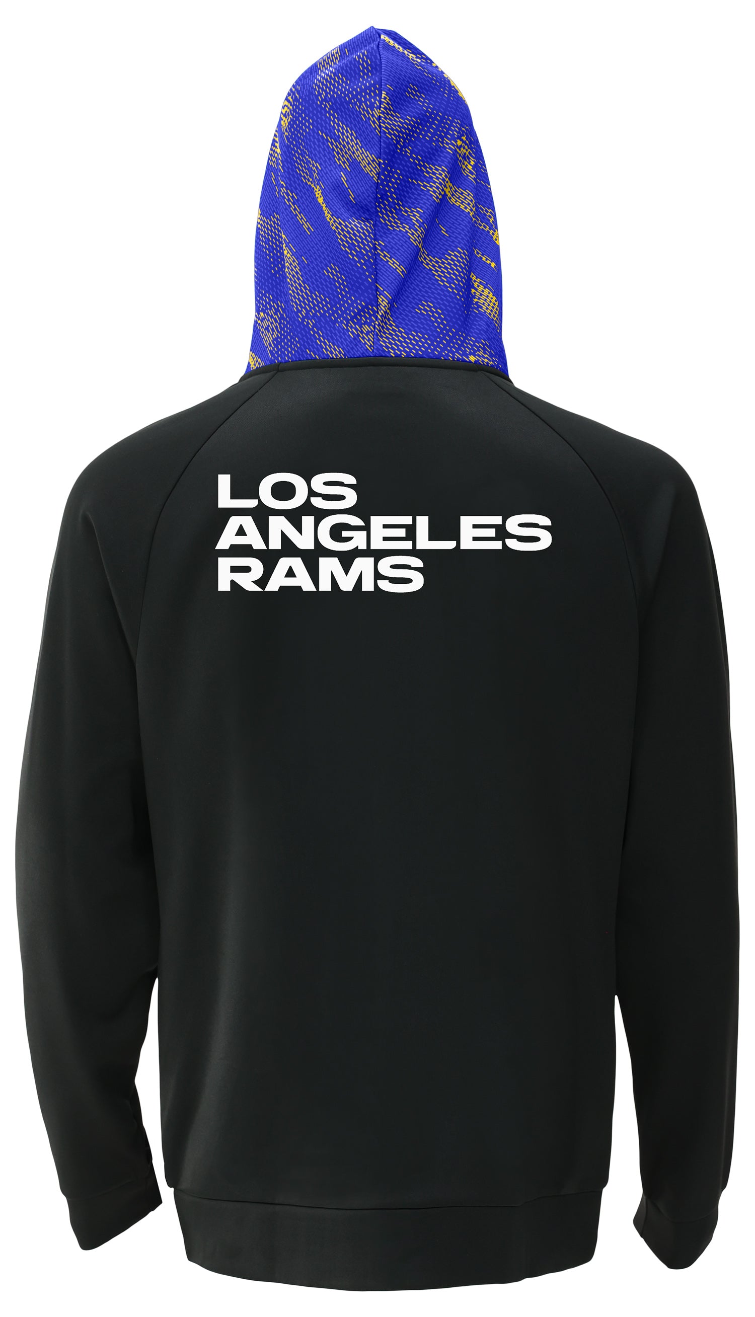 Zubaz NFL   Men's Raglan Viper Hood Liner Full Zip Hoodie, LOS ANGELES RAMS