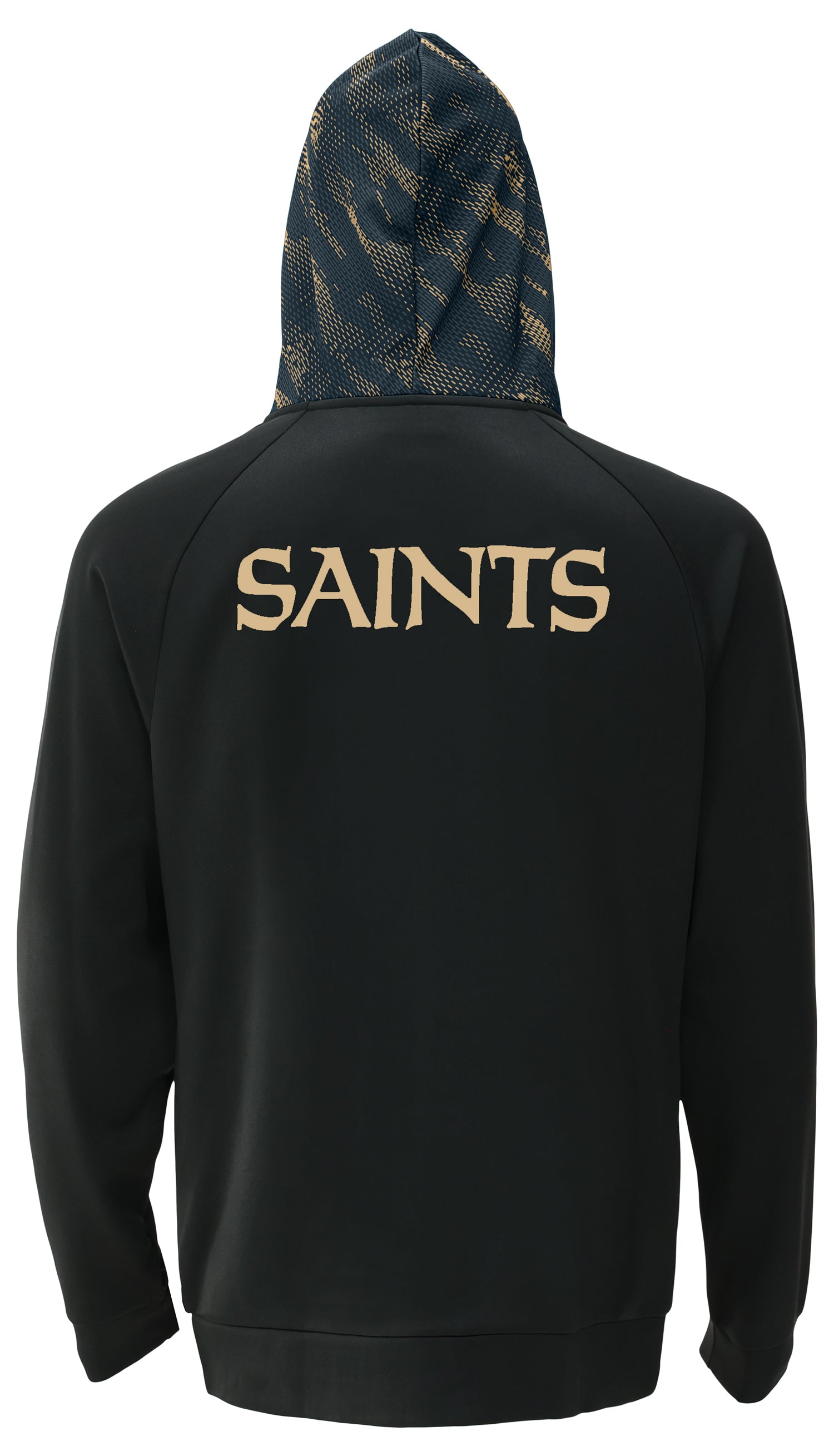 Zubaz NFL   Men's Raglan Viper Hood Liner Full Zip Hoodie, NEW ORLEANS SAINTS