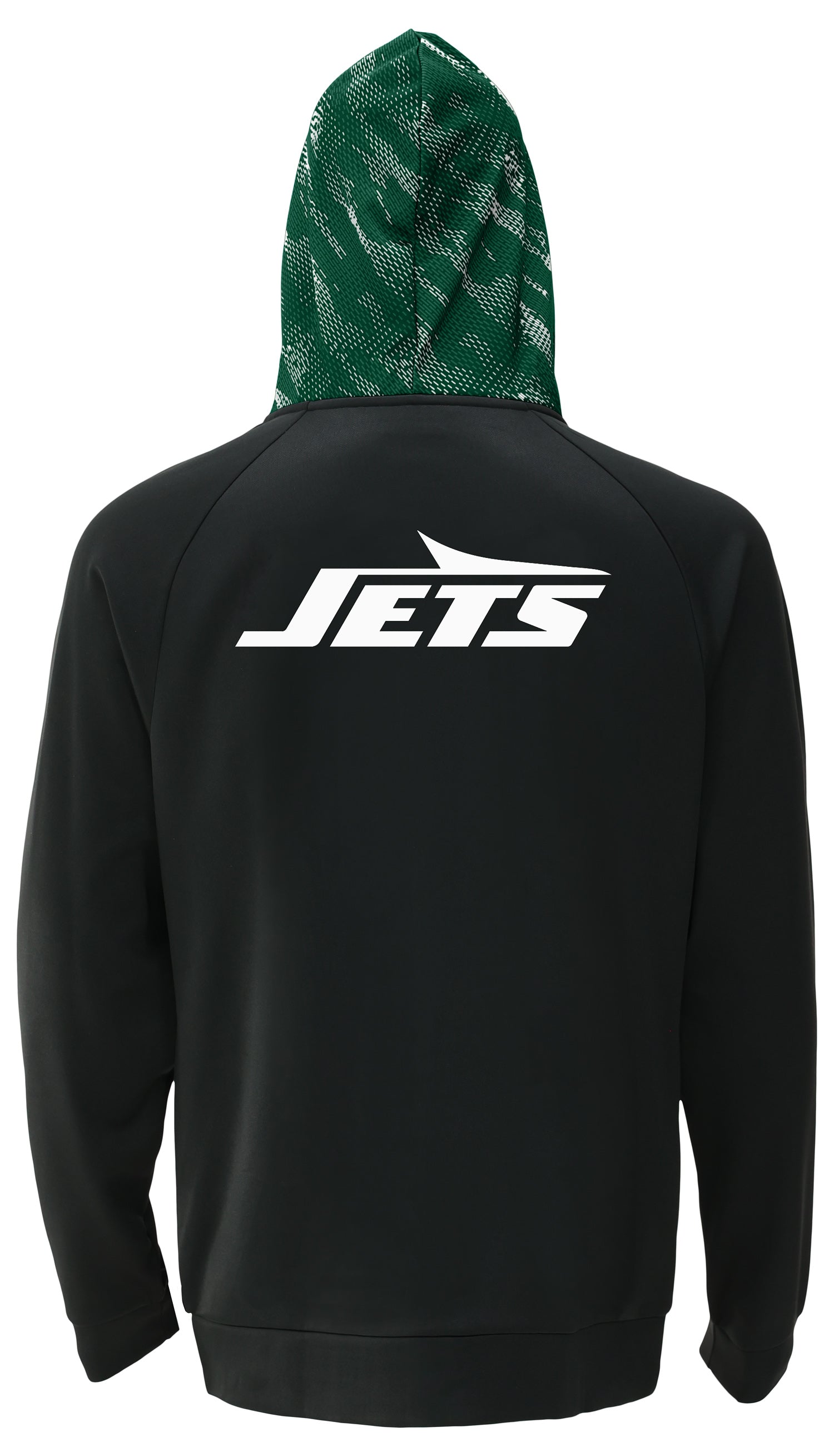 Zubaz NFL   Men's Raglan Viper Hood Liner Full Zip Hoodie, NEW YORK JETS