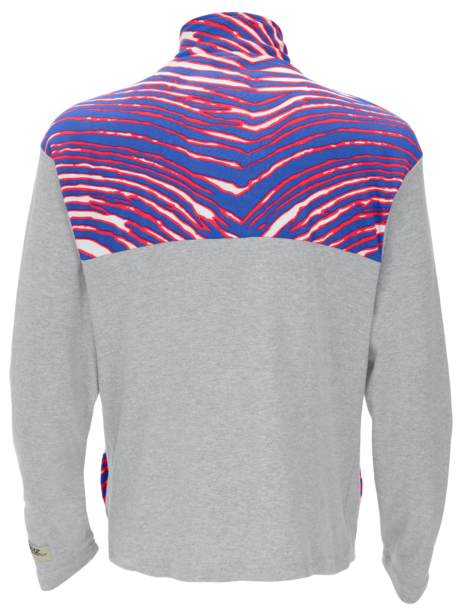 Zubaz NFL Quarter Zip with 3 Color Zebra Yoke and Collar, BUFFALO BILLS