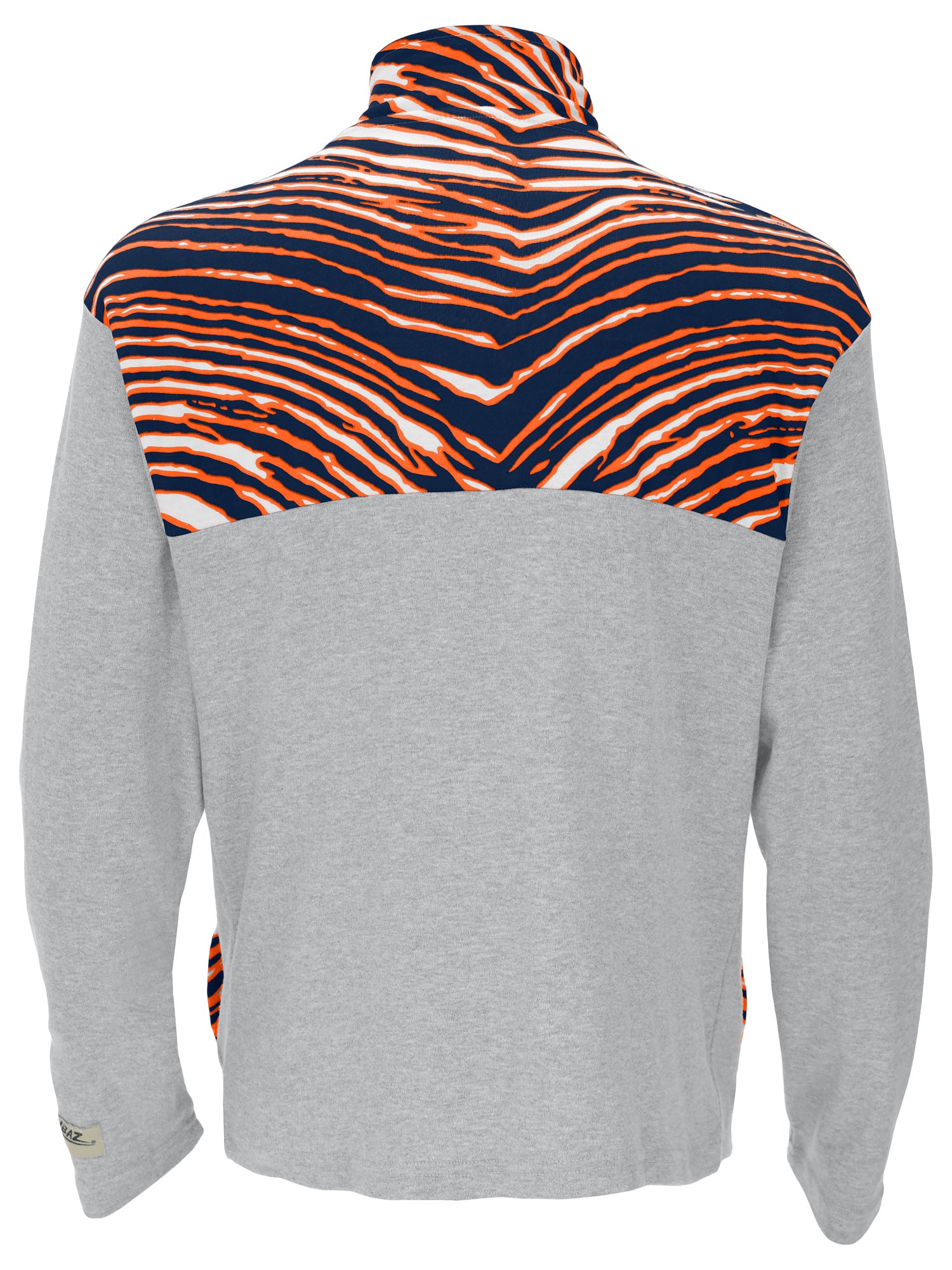 Zubaz NFL Quarter Zip with 3 Color Zebra Yoke and Collar, CHICAGO BEARS