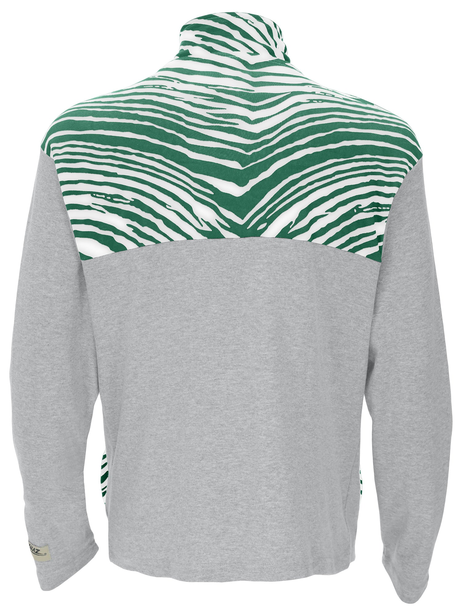 Zubaz NFL Quarter Zip with 3 Color Zebra Yoke and Collar, NEW YORK JETS
