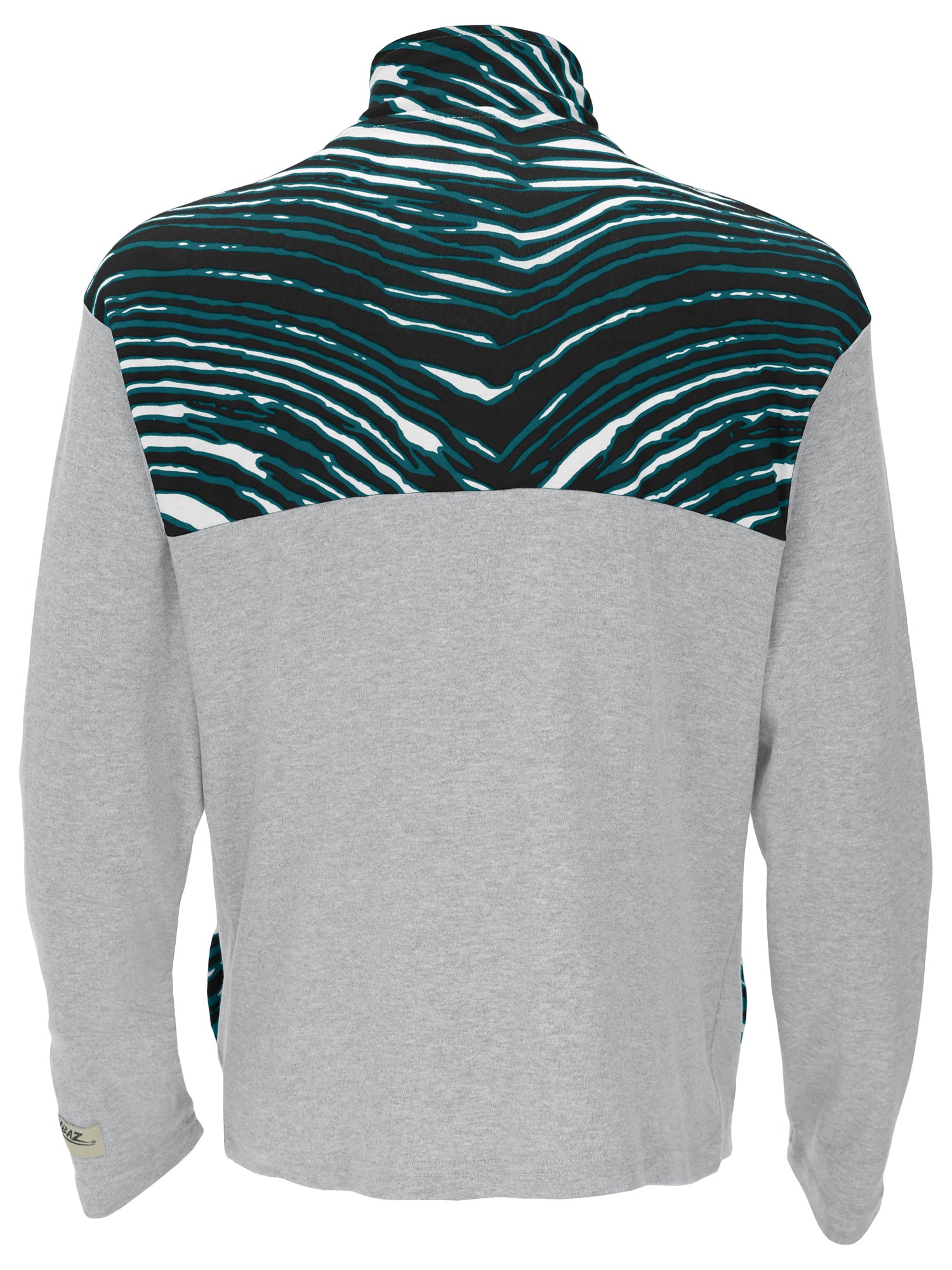 Zubaz NFL Quarter Zip with 3 Color Zebra Yoke and Collar, PHILADELPHIA EAGLES