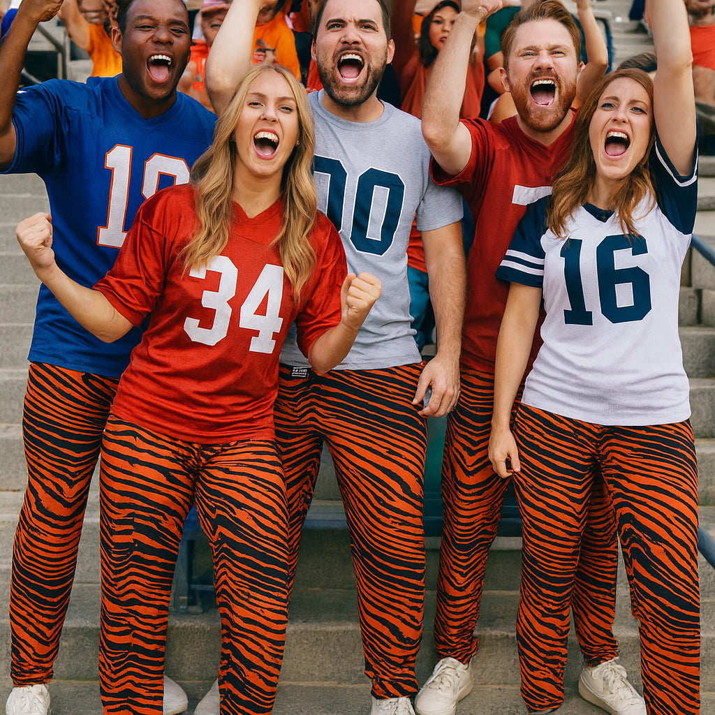 Zubaz Adult Unisex Z88 2 Color Zebra Pants, ROYAL/RED
