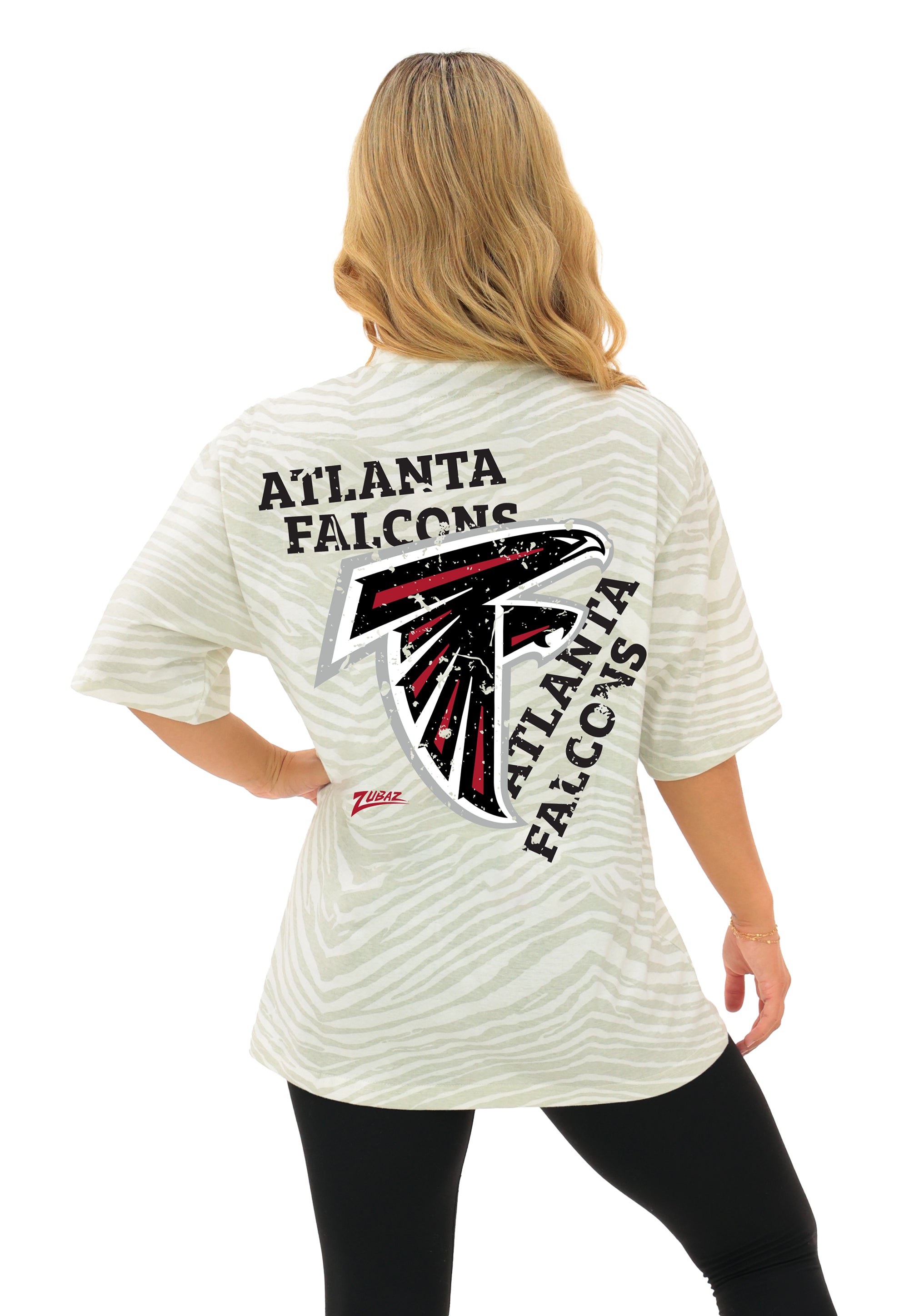 Zubaz NFL Atlanta Falcons Adult Unisex 2 Color Tonal All-Over Zebra 90