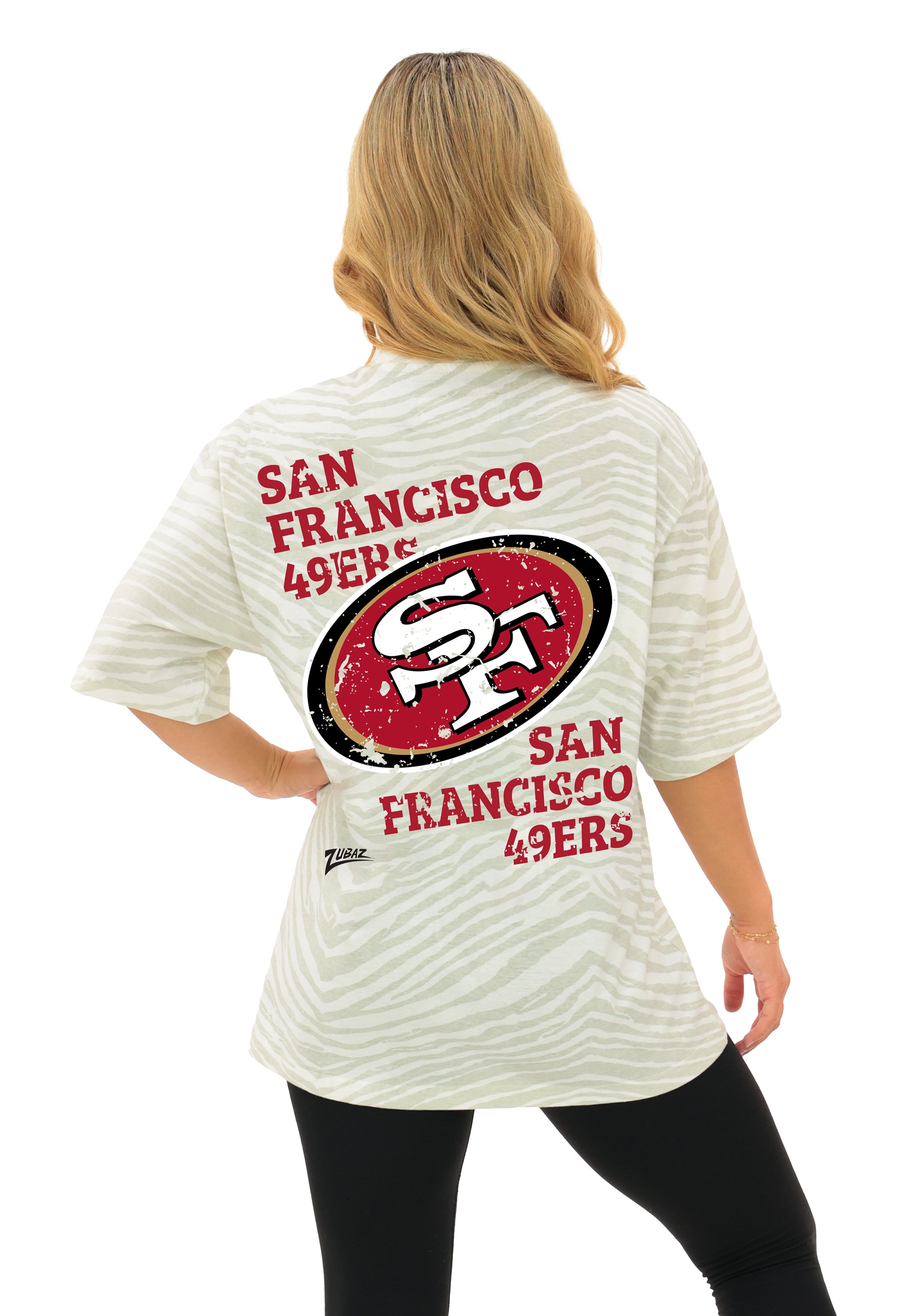 Zubaz NFL Unisex Adult Vintage 90s Full Back Zebra 2 Color Tonal All O