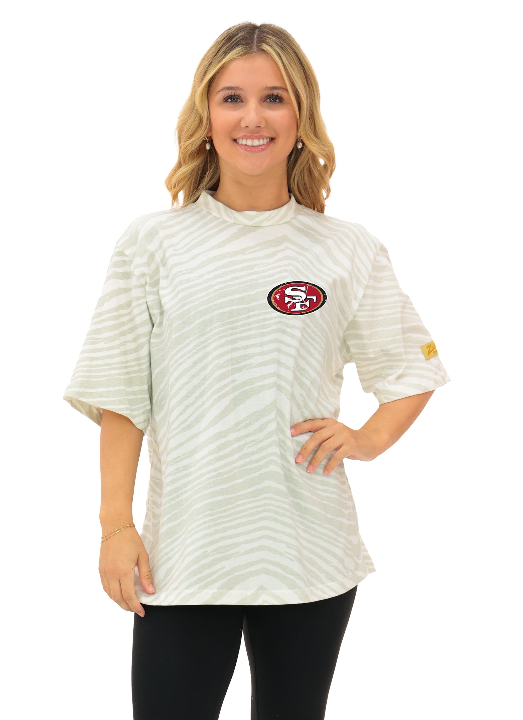 Zubaz NFL Unisex Adult Vintage 90s Full Back Zebra 2 Color Tonal All O