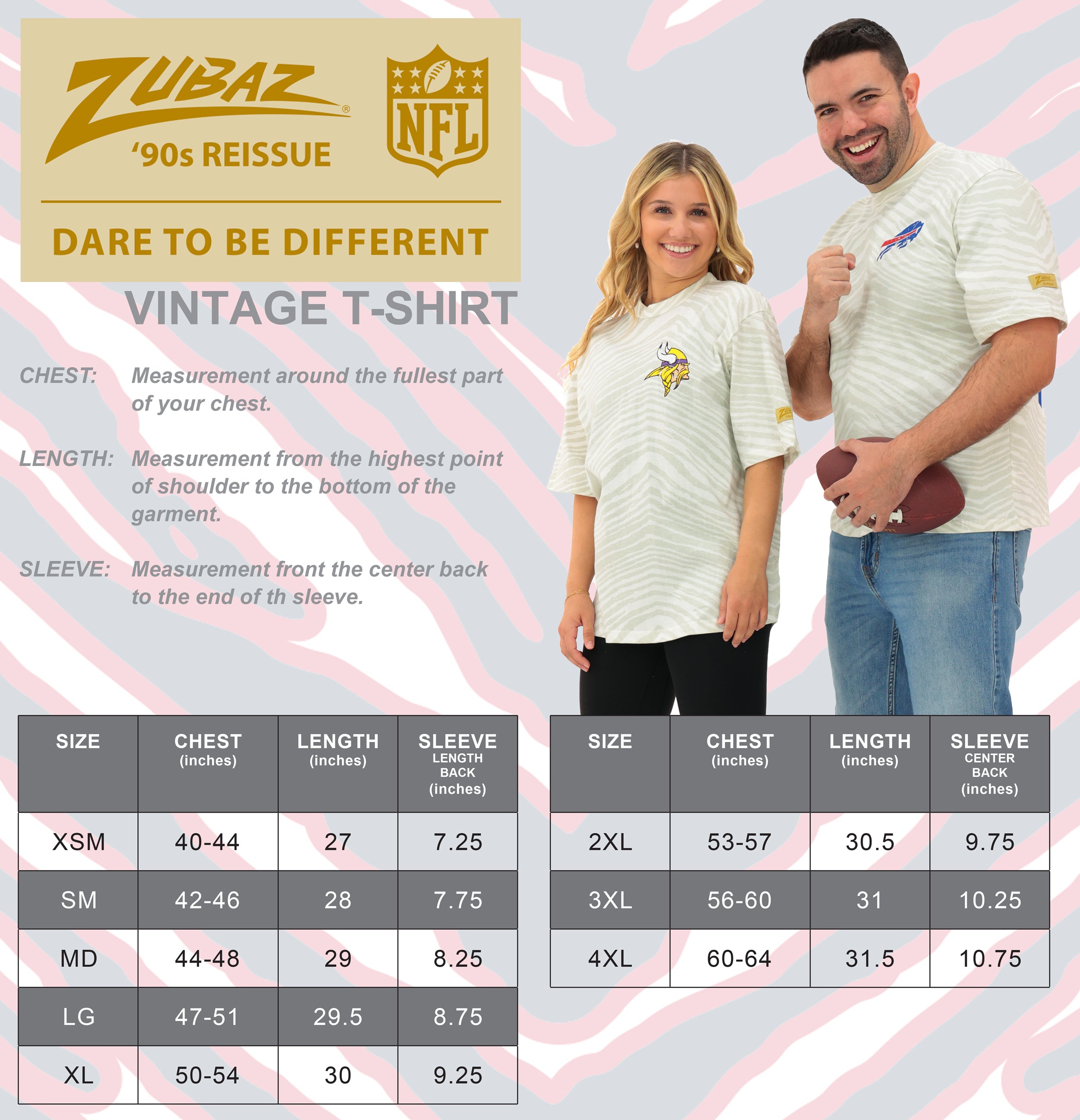 Zubaz NFL Unisex Adult Vintage 90s Full Back Zebra 2 Color Tonal All Over Short Sleeve T-Shirt, Washington Commanders - Offic