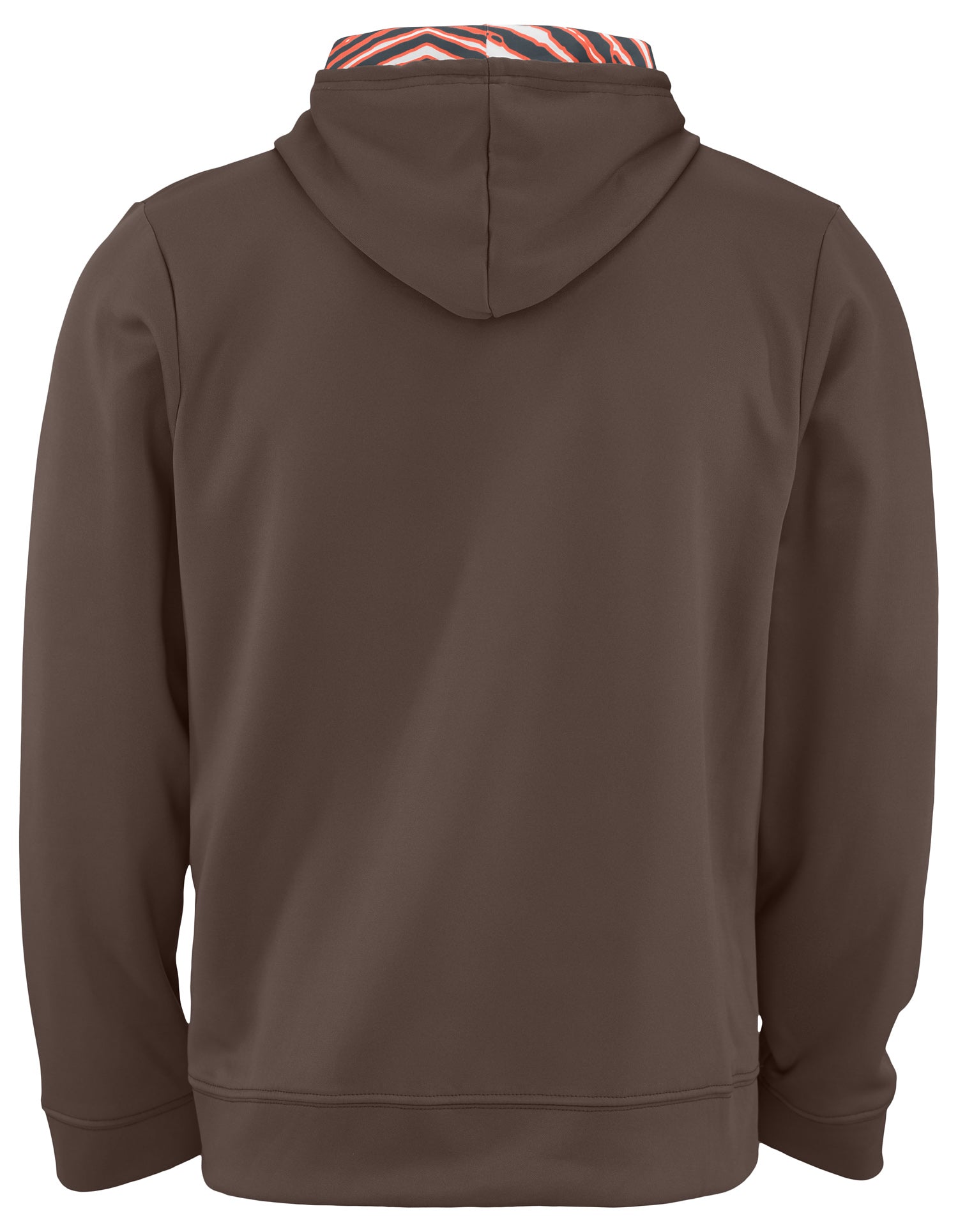 Zubaz NFL Men's Cleveland Browns Team Color Primary Logo With Zebra Hood Liner