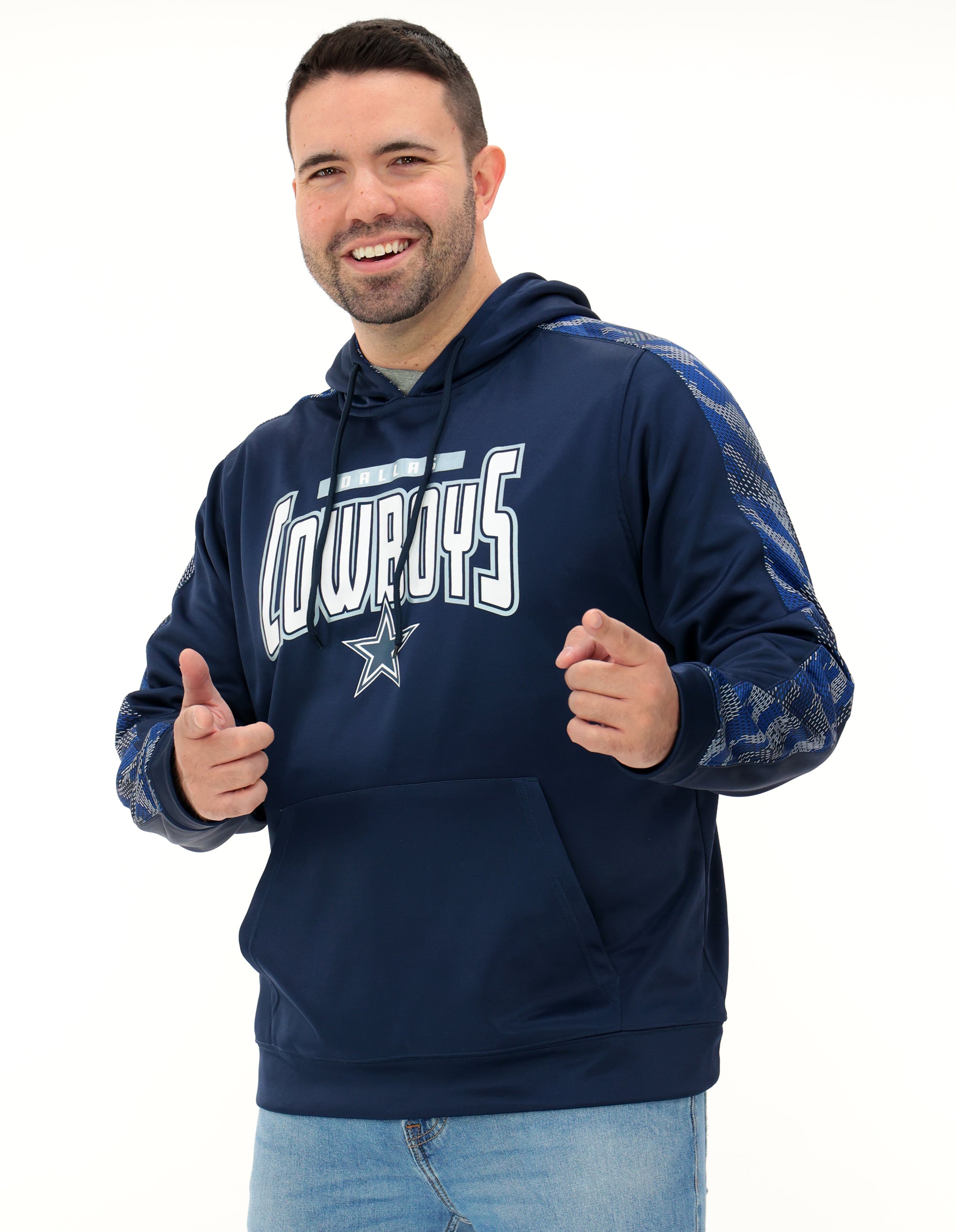 Zubaz NFL Men's Dallas Cowboys Lightweight Hoodie With Static Hood