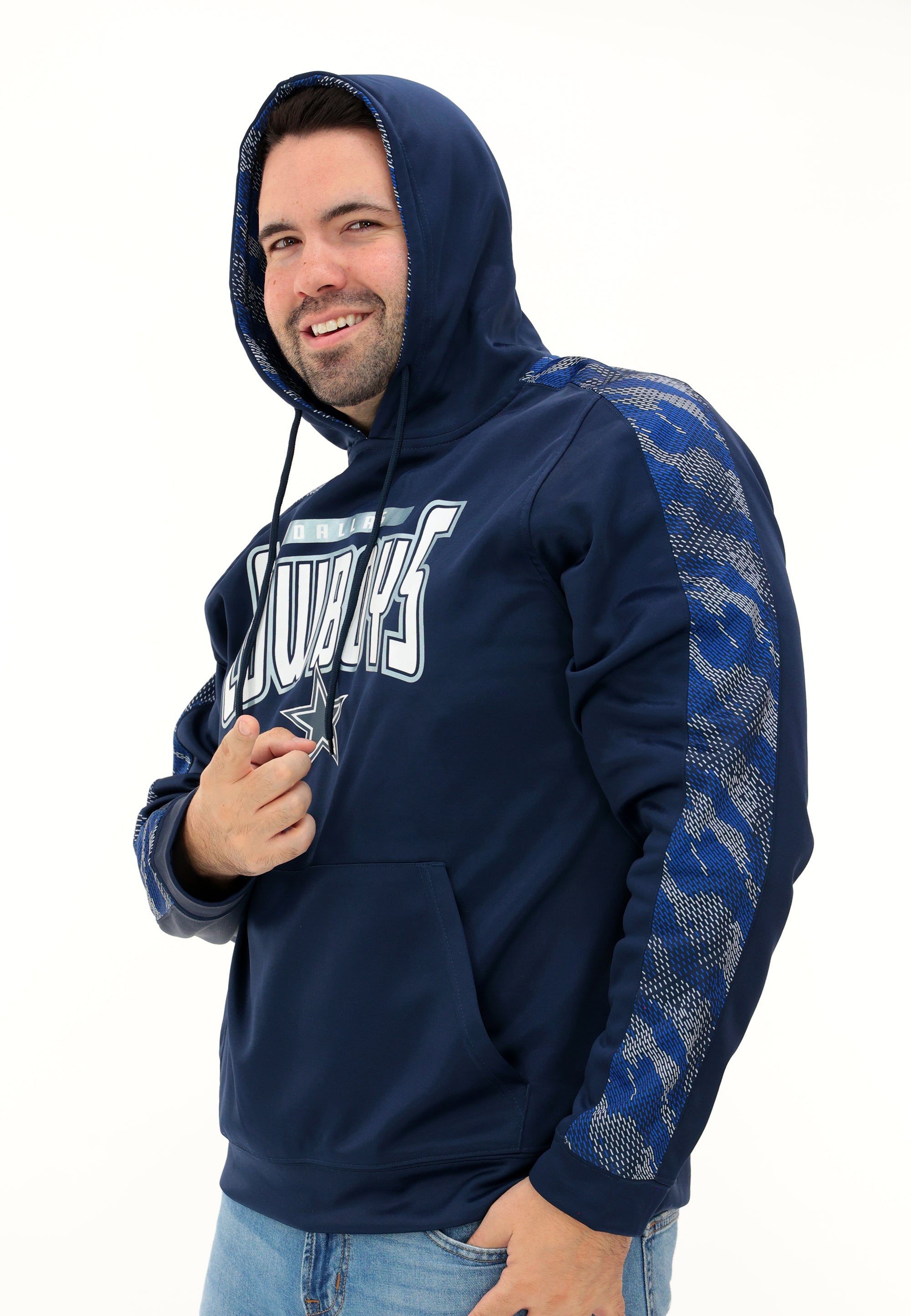 Zubaz NFL Men's Pullover Hoodie With Viper Stripe, Dallas Cowboys