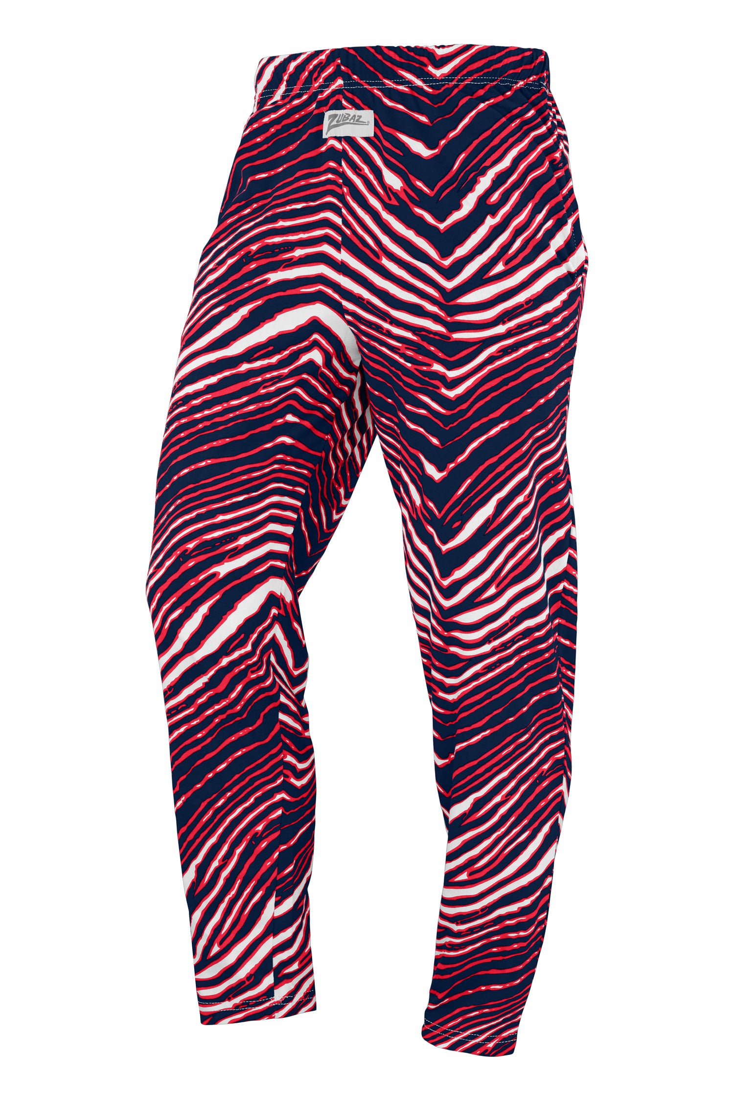 Zubaz Adult Unisex Z88 3 Color Zebra Pant, NAVY/RED