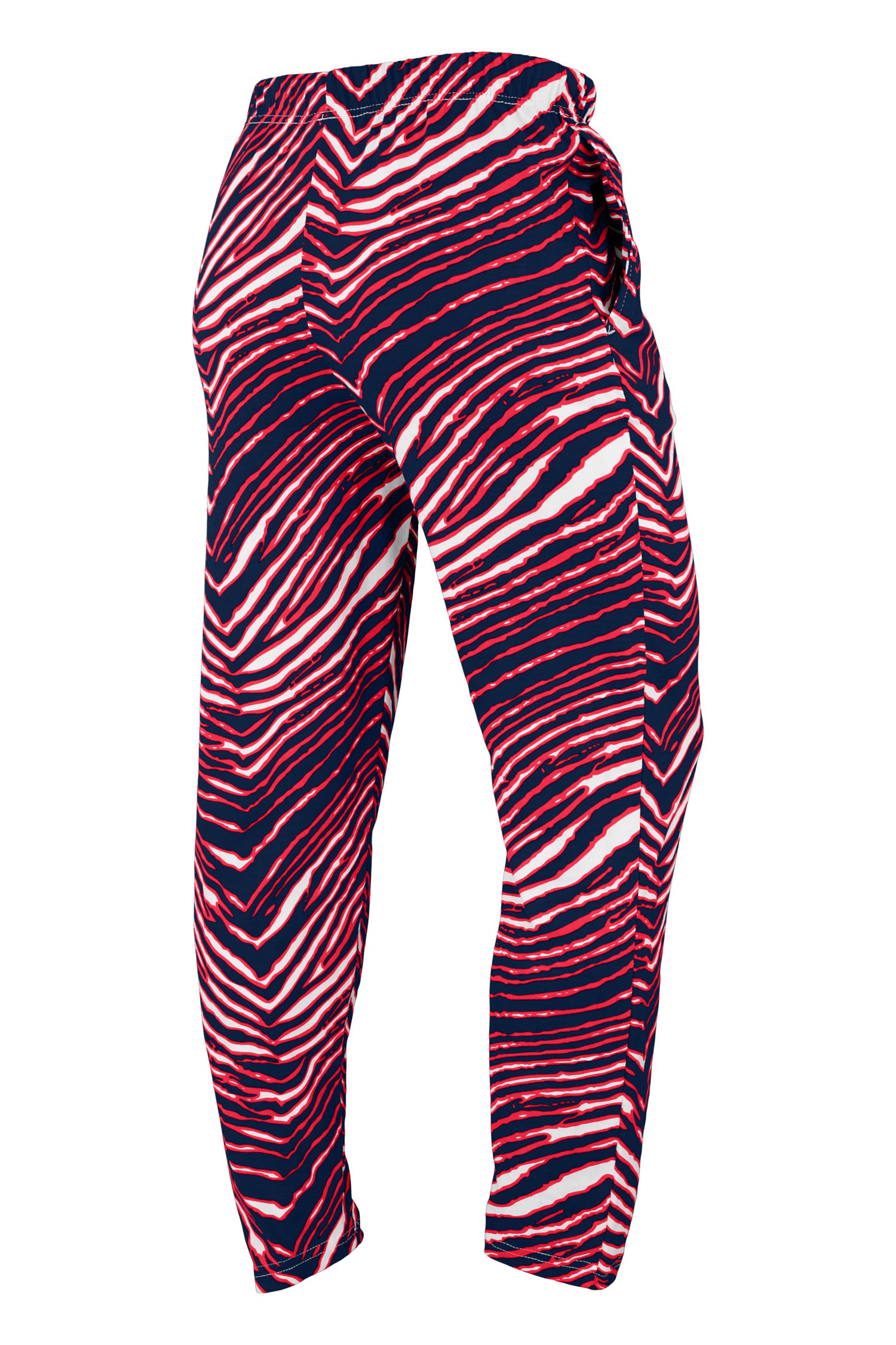 Zubaz Adult Unisex Z88 3 Color Zebra Pant, NAVY/RED