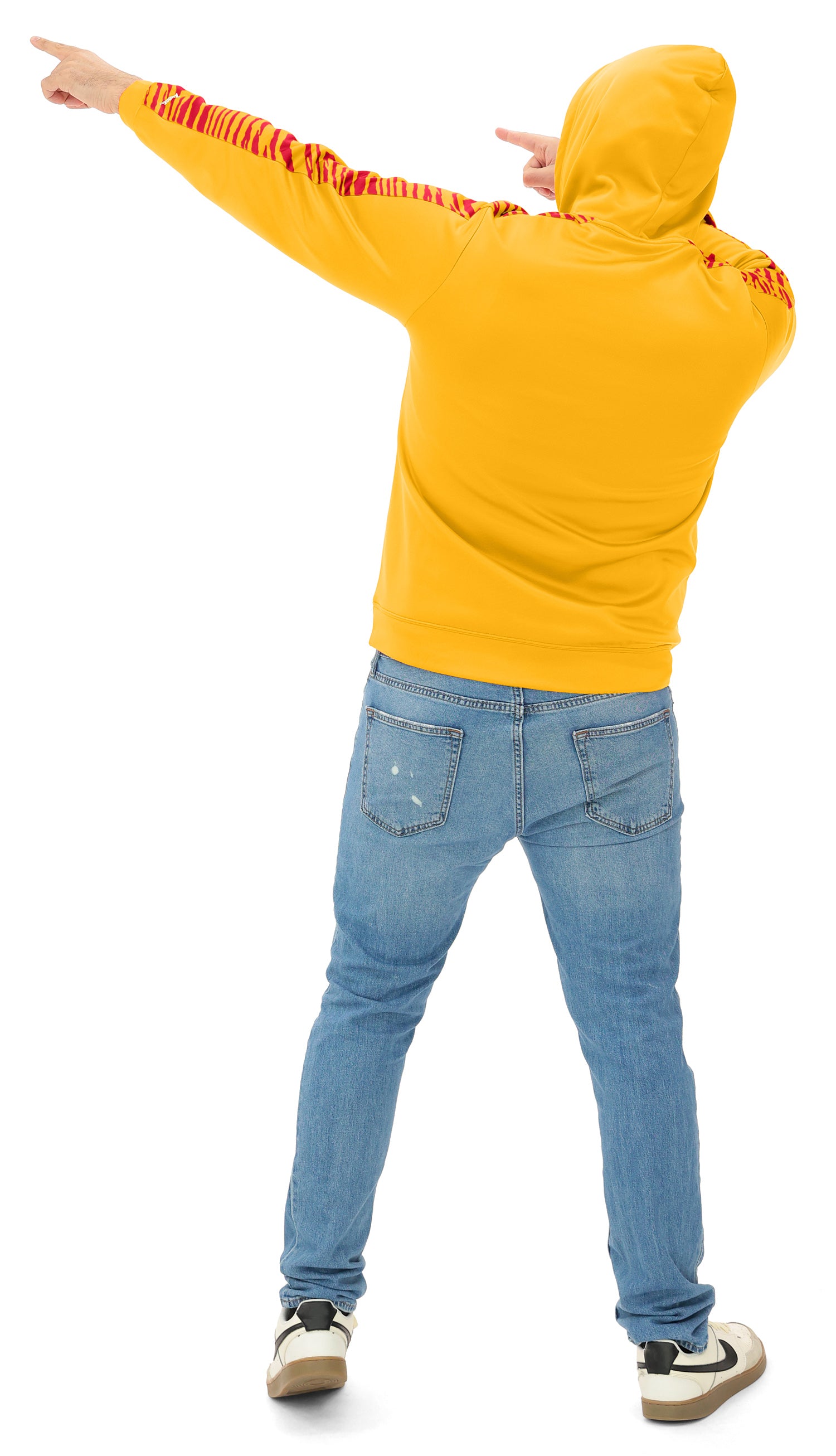 Zubaz NFL   Men's Linebacker Alternate Color 2 Color Zebra Sleeve Panel Hoodie, KANSAS CITY CHIEFS