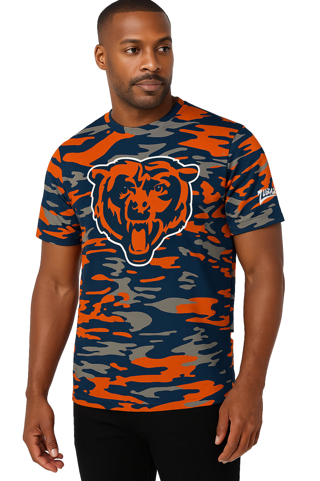 Zubaz NFL Men's Camo Alternate Color Short Sleeve T-Shirt, Chicago Bears