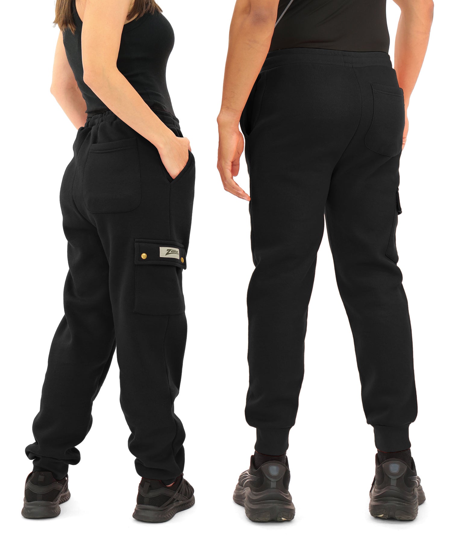 Zubaz NFL  UNISEX 90s Team Cargo Joggers ALT team color Upright logo Zebra 3 color with Team name and Logo, BALTIMORE RAVENS