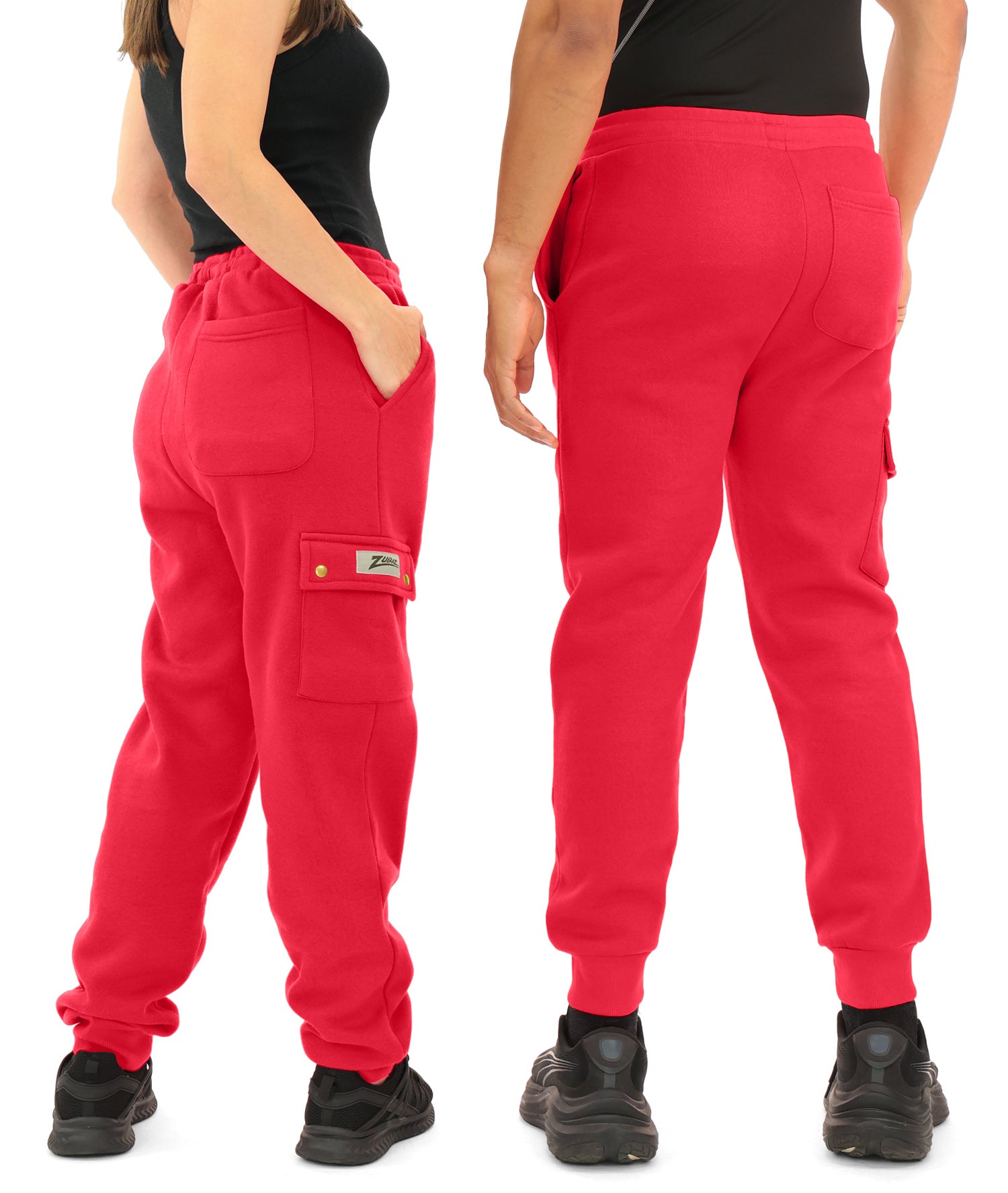 Zubaz NFL  UNISEX 90s Team Cargo Joggers ALT team color Upright logo Zebra 3 color with Team name and Logo, BUFFALO BILLS