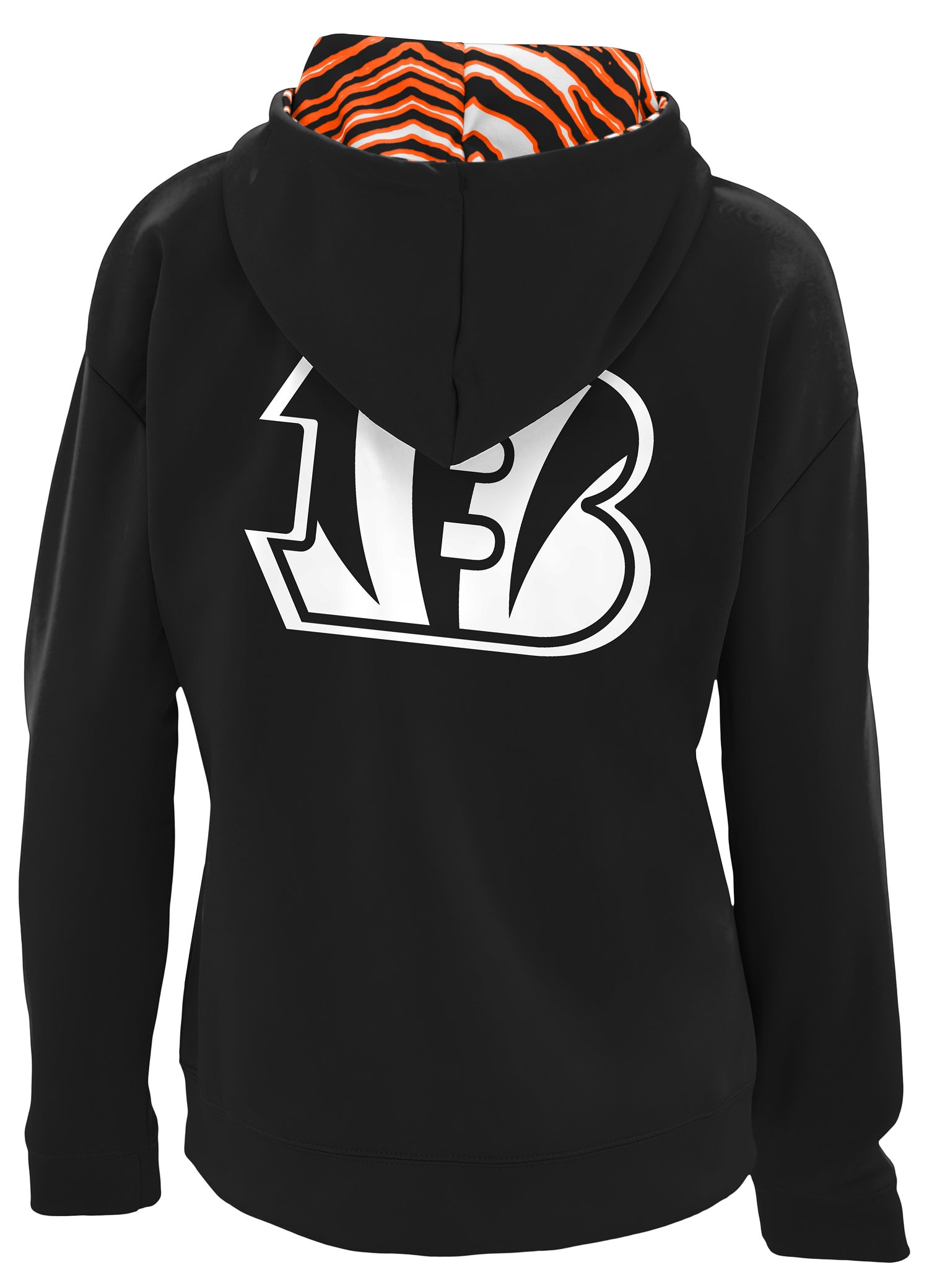 Zubaz NFL Cincinnati Bengals Women's 3 Color Zebra Liner Full-Zip Hood