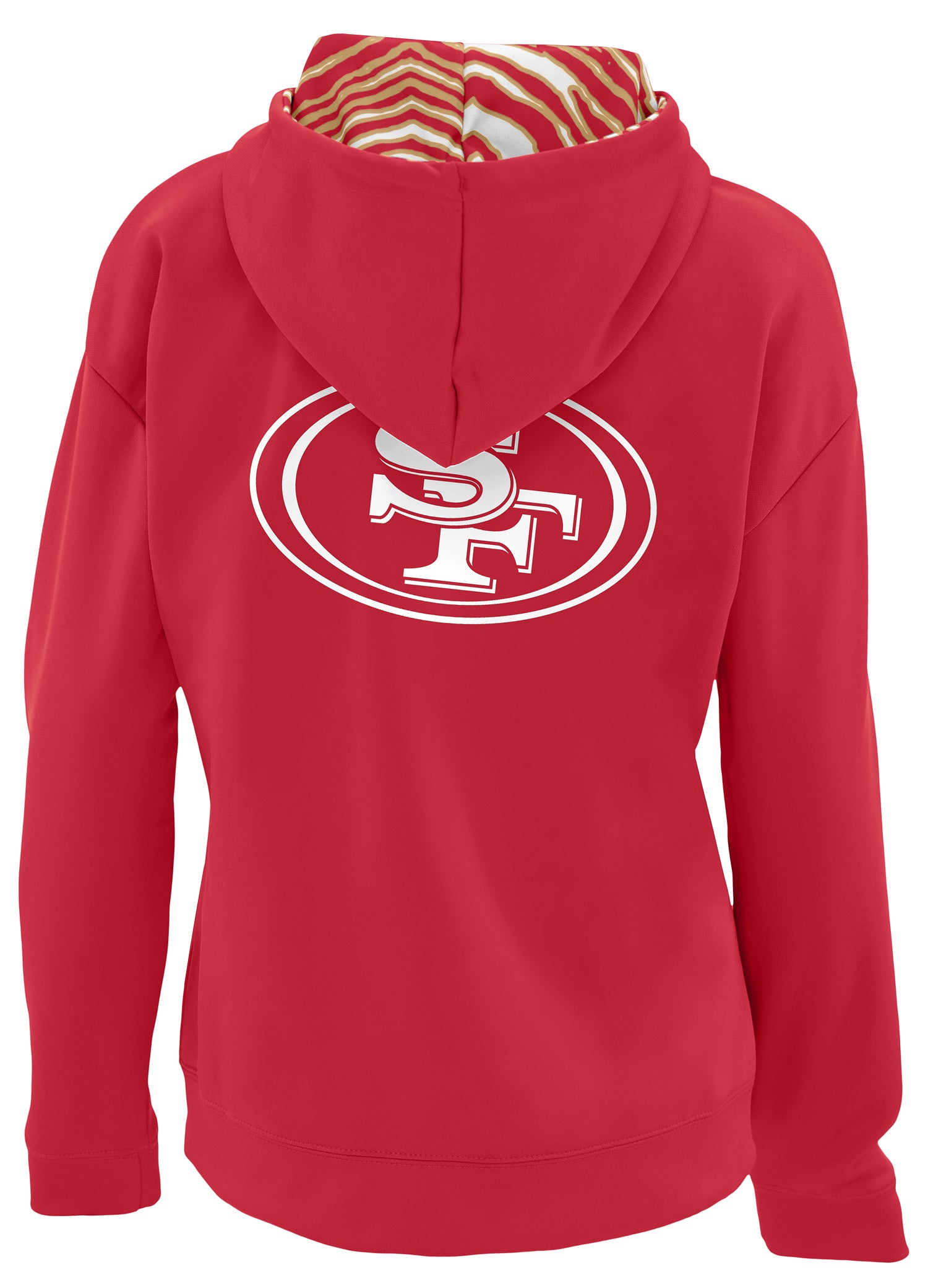 Zubaz NFL   Women's 3 Color Zebra Liner Full Zip Hoodie, SAN FRANCISCO 49ERS