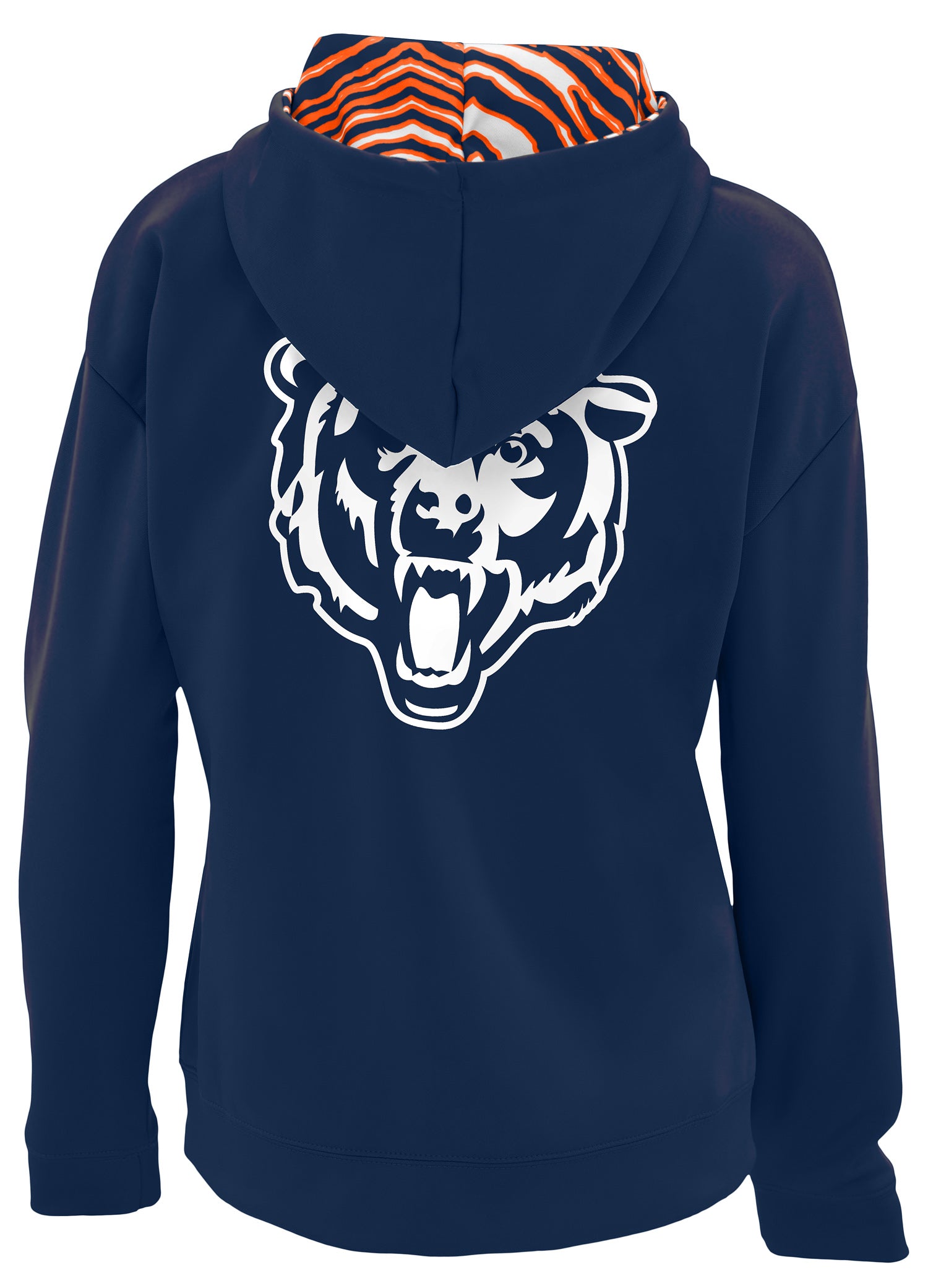 Zubaz NFL   Women's 3 Color Zebra Liner Full Zip Hoodie, CHICAGO BEARS