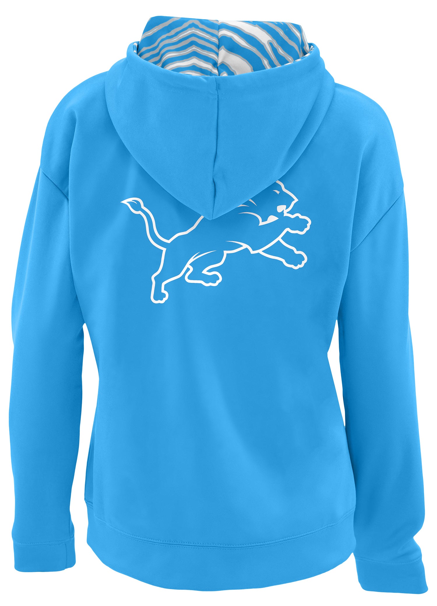 Zubaz NFL   Women's 3 Color Zebra Liner Full Zip Hoodie, DETROIT LIONS