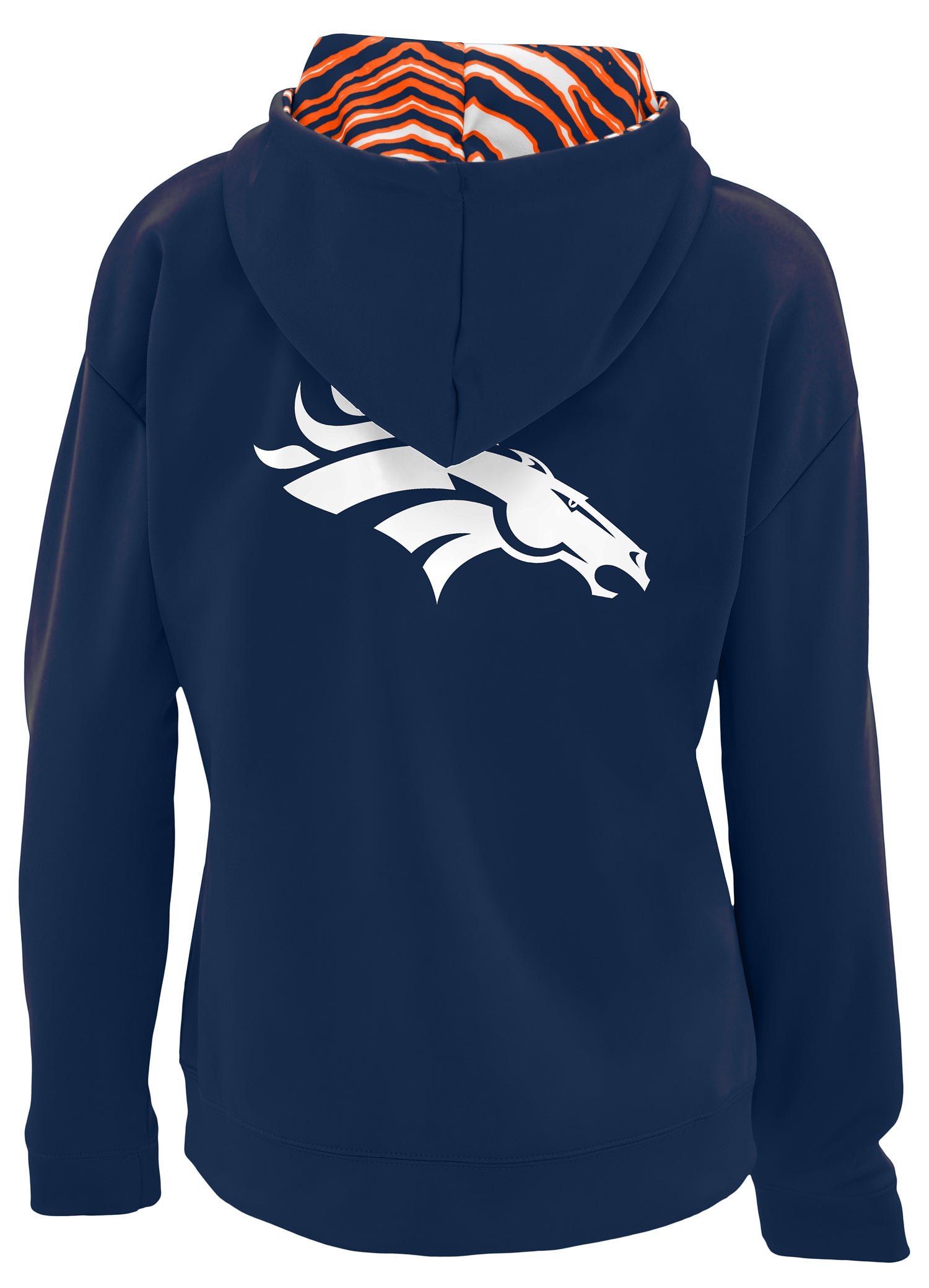 Zubaz NFL   Women's 3 Color Zebra Liner Full Zip Hoodie, DENVER BRONCOS
