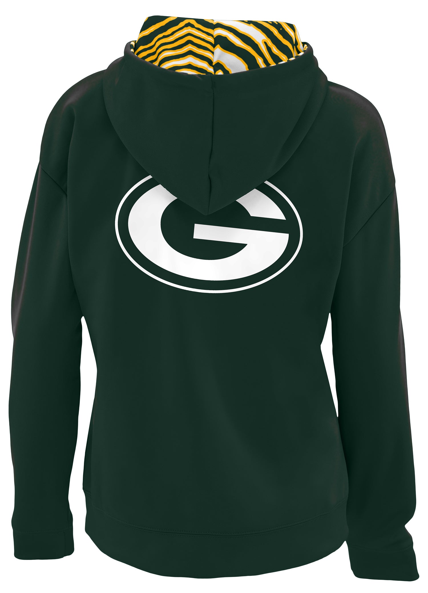 Zubaz NFL   Women's 3 Color Zebra Liner Full Zip Hoodie, GREEN BAY PACKERS