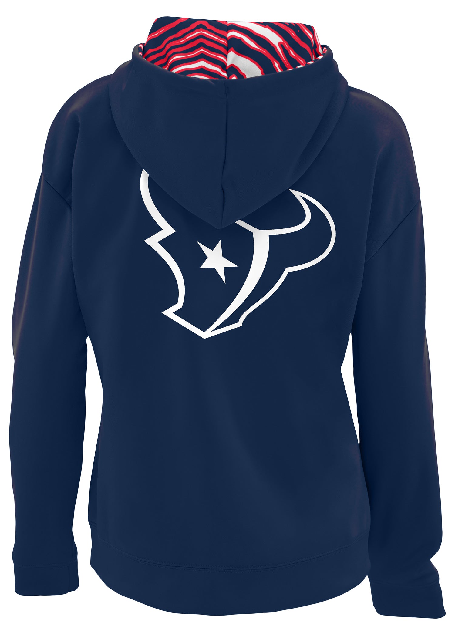 Zubaz NFL   Women's 3 Color Zebra Liner Full Zip Hoodie, HOUSTON TEXANS