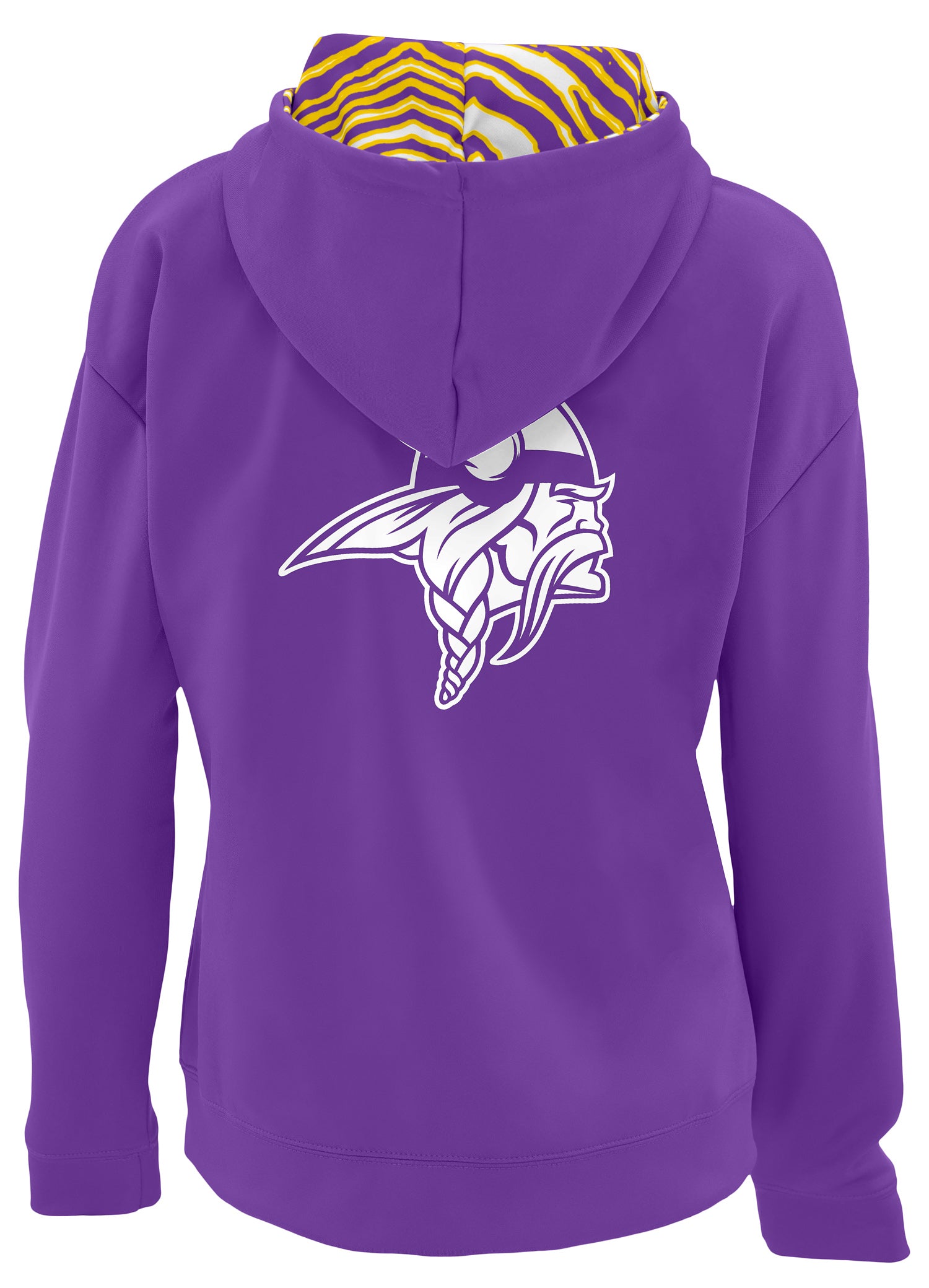 Zubaz NFL   Women's 3 Color Zebra Liner Full Zip Hoodie, MINNESOTA VIKINGS