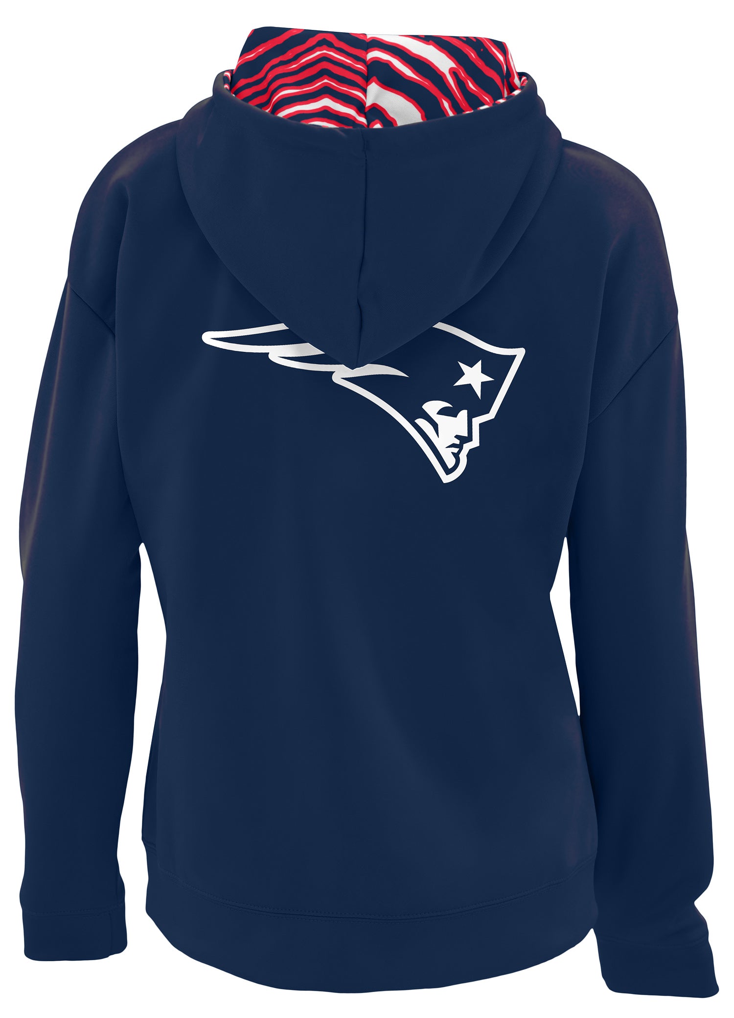 Zubaz NFL Women's 3 Color Zebra Liner Full Zip Hoodie, NEW ENGLAND PATRIOTS
