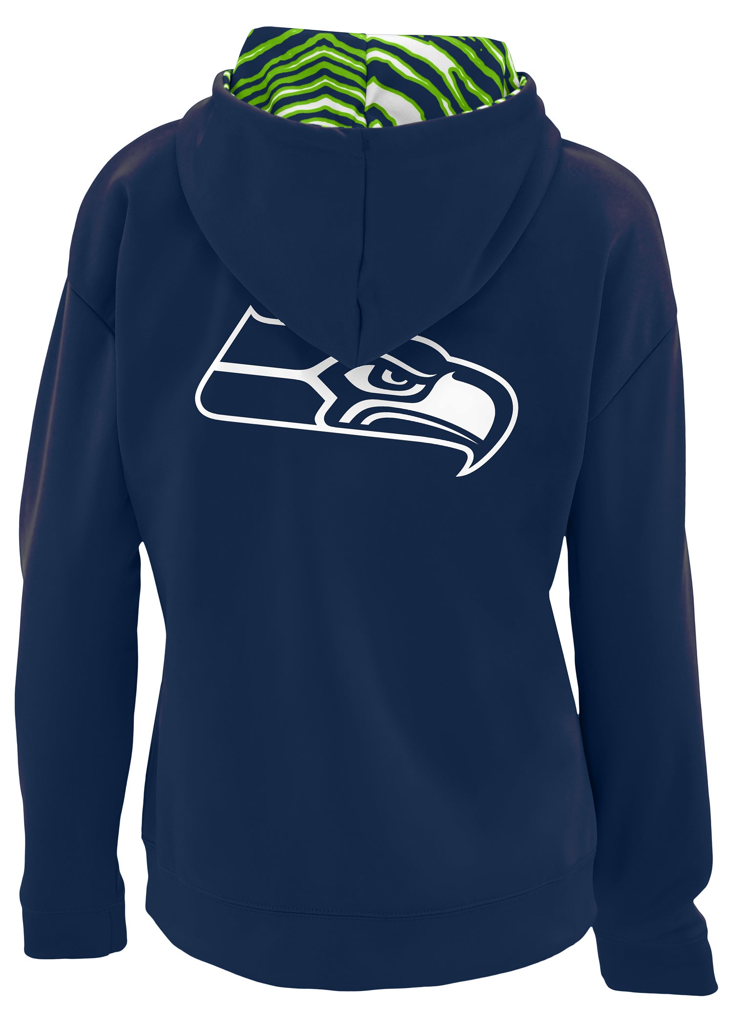 Zubaz NFL   Women's 3 Color Zebra Liner Full Zip Hoodie, SEATTLE SEAHAWKS